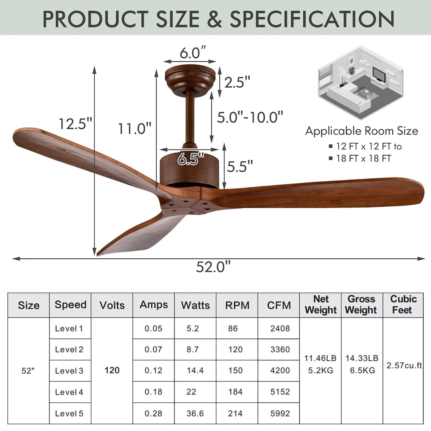 52 Inch Modern Ceiling Fan Indoor Outdoor Brushed Nickel Finish with Remote Kids Crystal