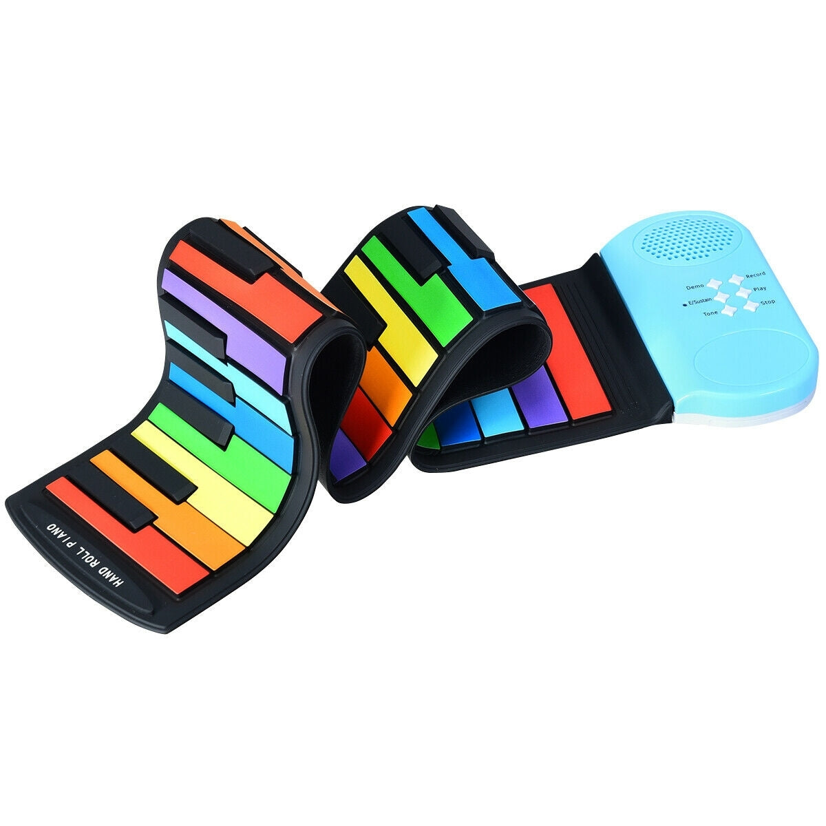 49-Key Roll-up Piano with Support Earphones Kids Crystal