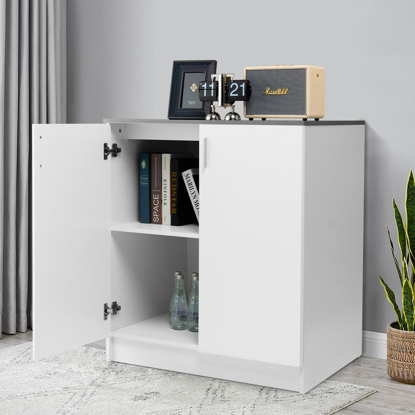 Storage Sideboard Cabinet with Doors and Shelves Kids Crystal