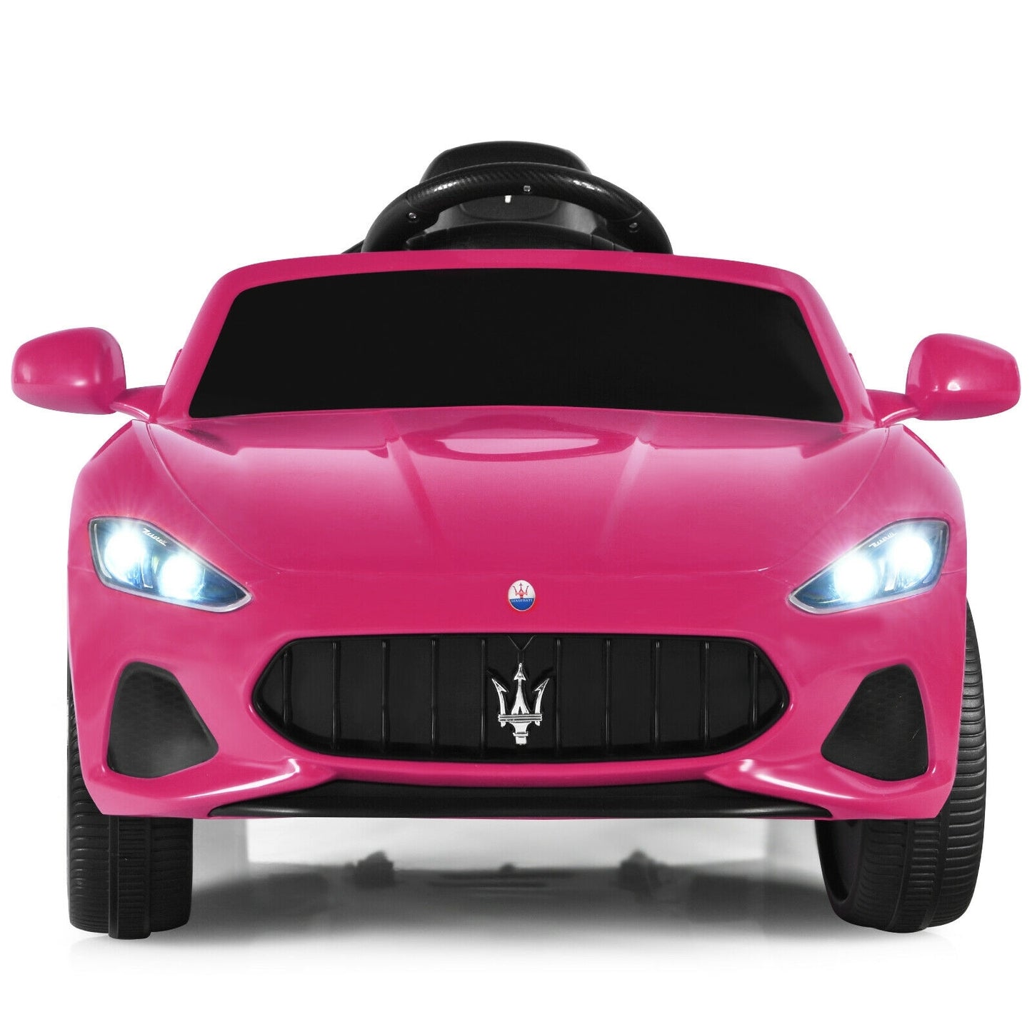 12V Kids Ride-On Car with Remote Control and Lights-Pink Kids Crystal
