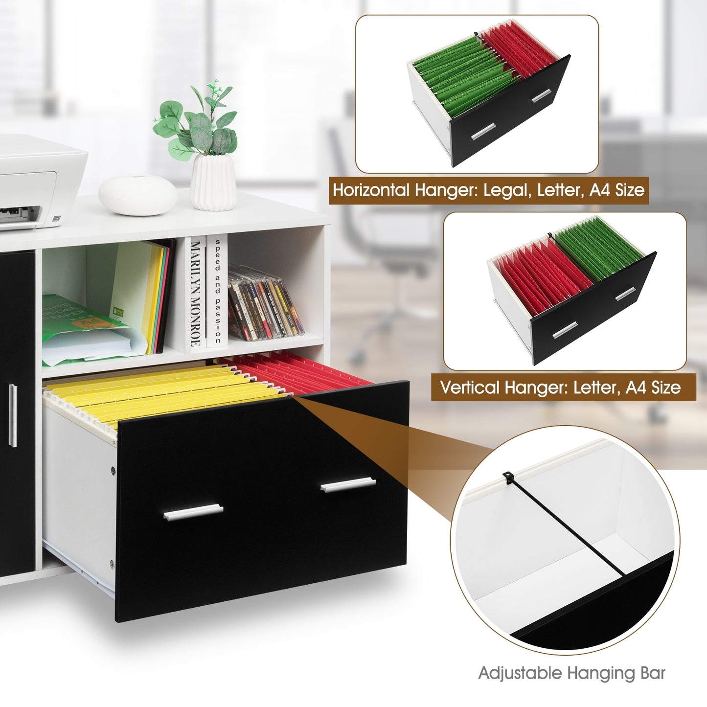 Lateral Mobile File Storage Cabinet Kids Crystal
