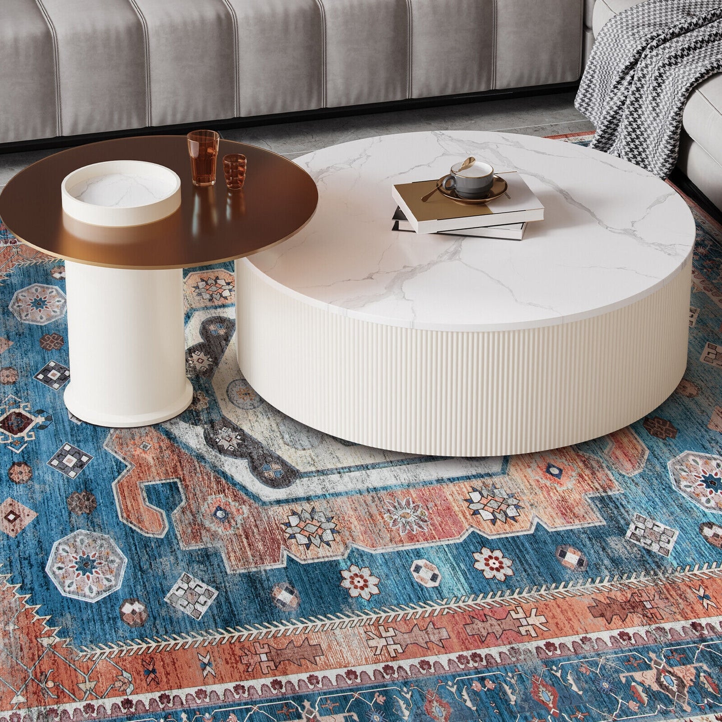 5 x 7 Inch Non-Shedding Distressed Vintage Indoor Area Rug Kids Crystal