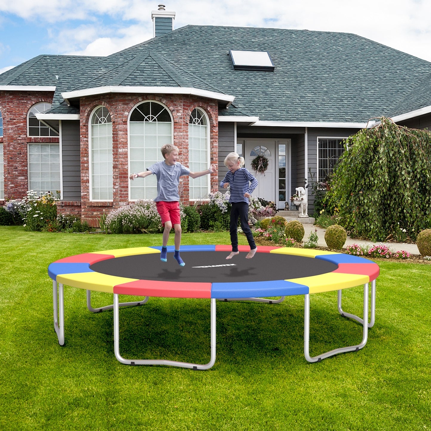 15 Feet Universal Trampoline Spring Cover-Multicolor Kids Crystal