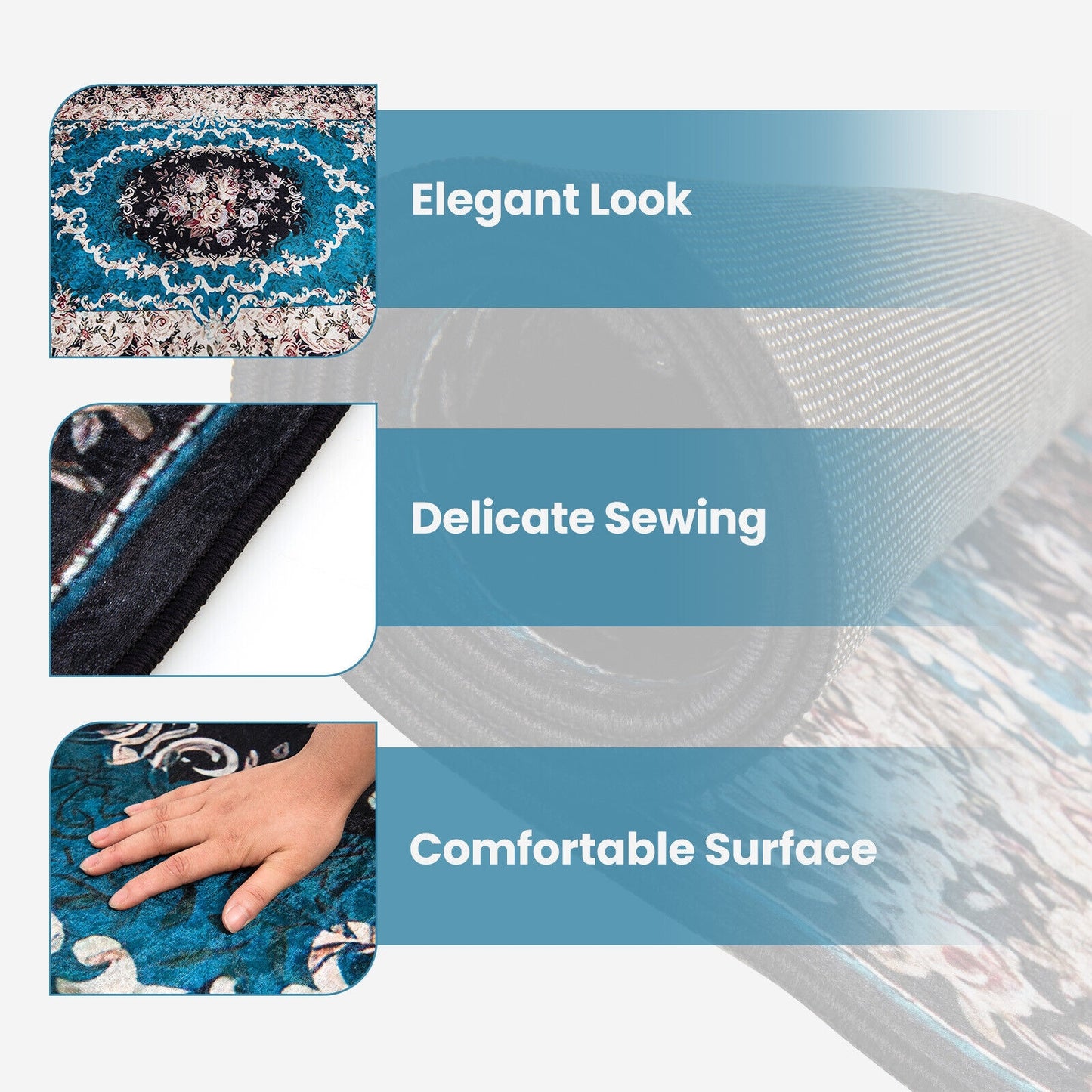 Area Rug with Non-Shedding Surface and Anti-slip Bottom-M Kids Crystal