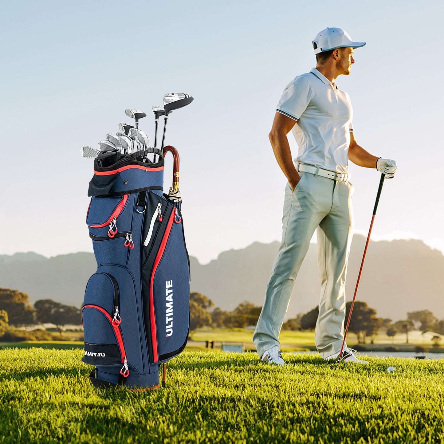 9.5 Inch Golf Cart Bag with 14 Way Dividers Top Organizer-Navy Kids Crystal