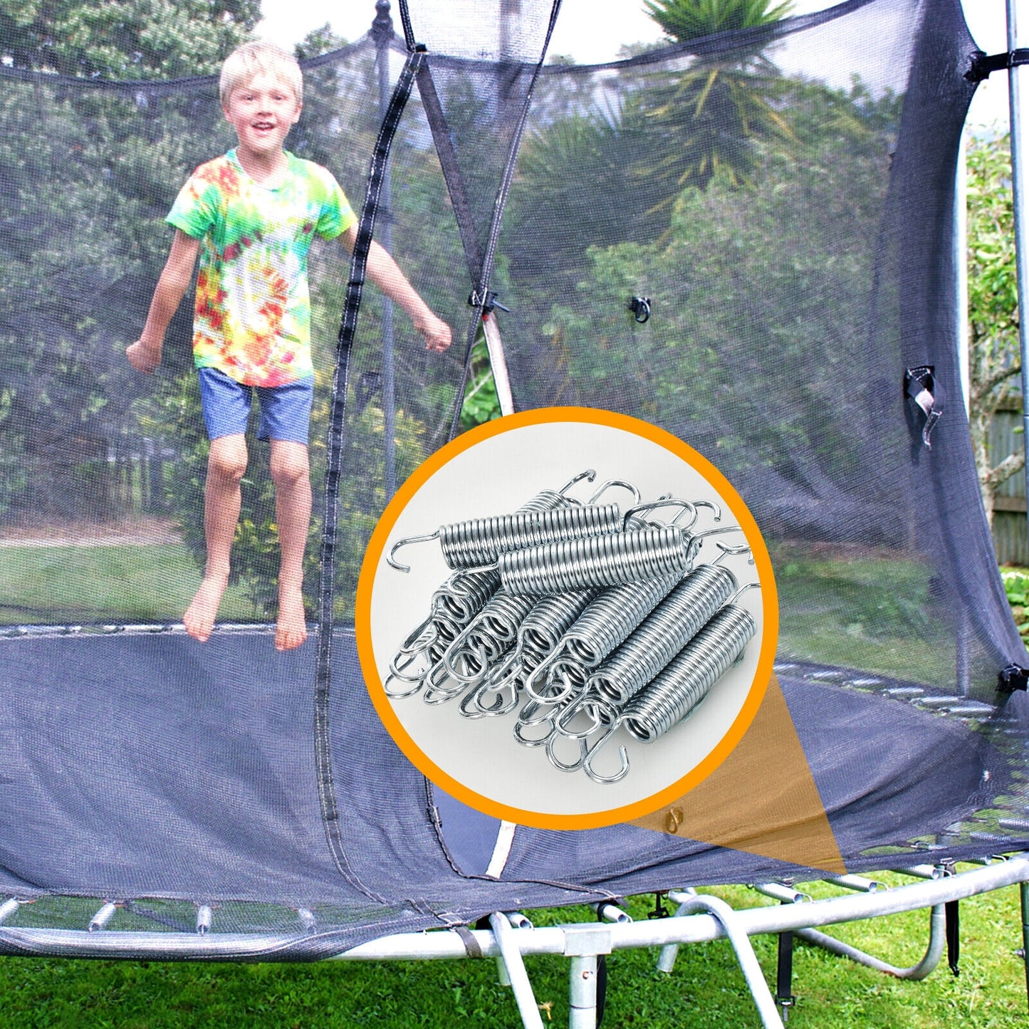 5.5 Inch Rustproof Galvanized Steel Replacement Trampoline Elasticity Springs Kids Crystal