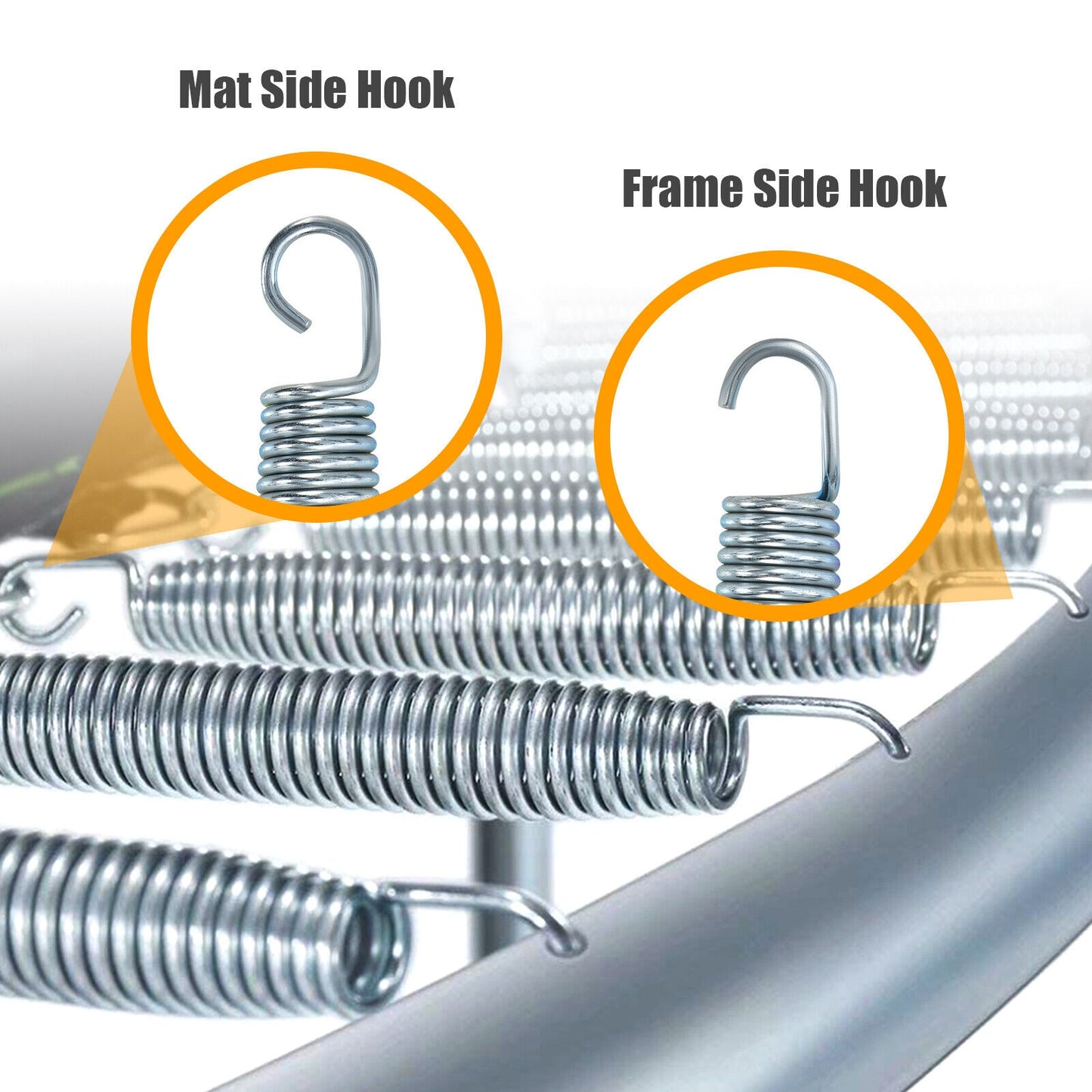 5.5 Inch Rustproof Galvanized Steel Replacement Trampoline Elasticity Springs Kids Crystal
