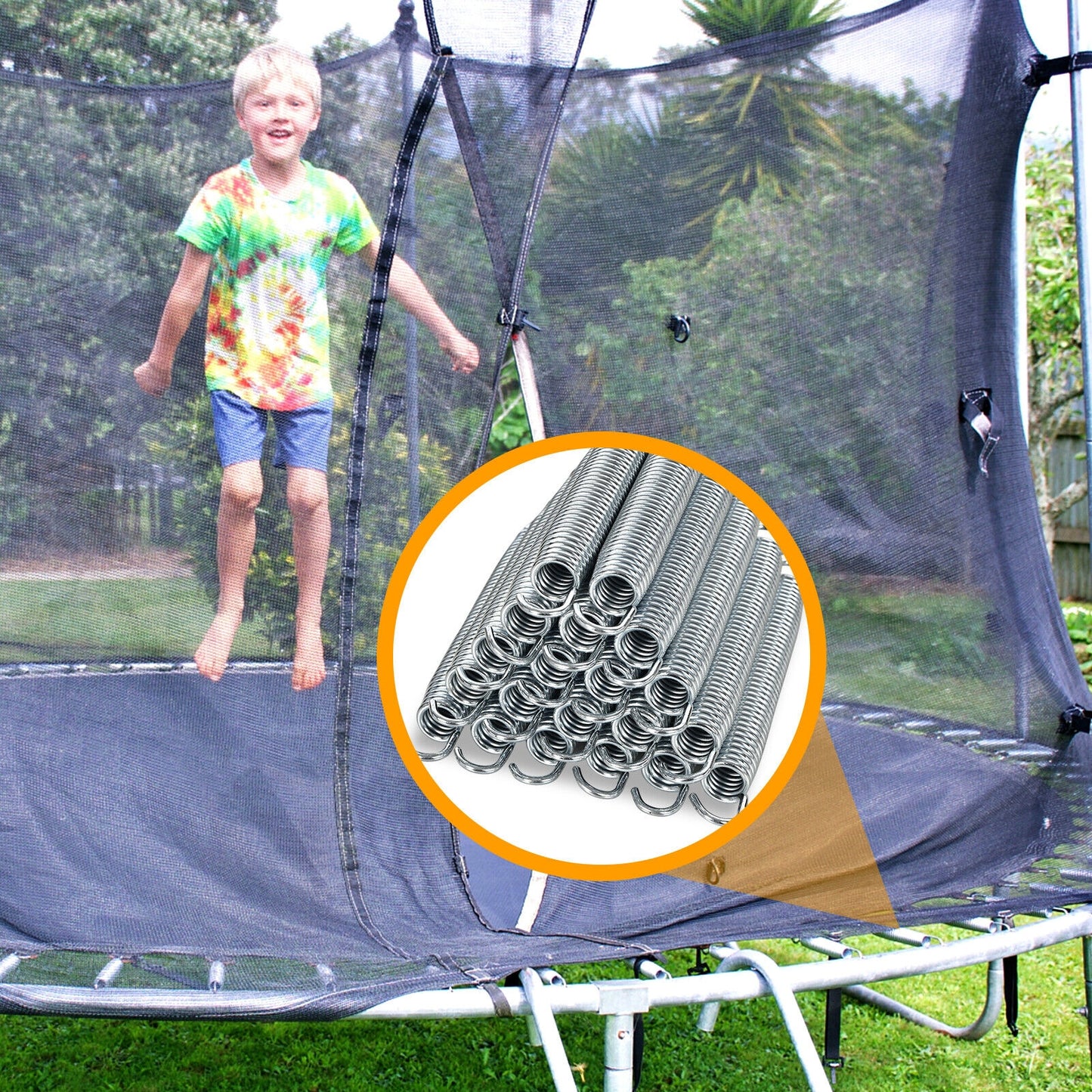 7 Inch Rustproof Galvanized Steel Replacement Trampoline Elasticity Springs-7 Inch Kids Crystal
