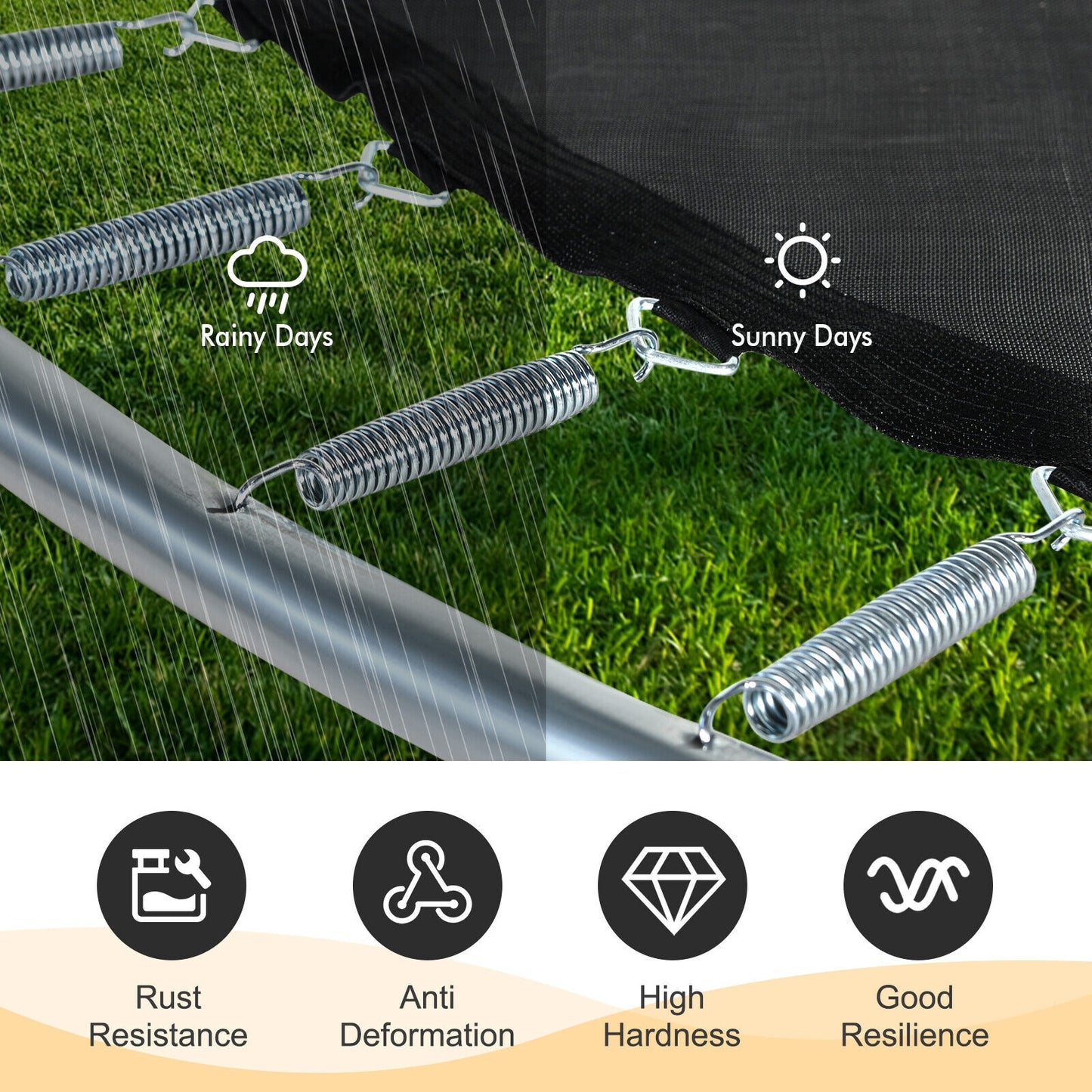 7 Inch Rustproof Galvanized Steel Replacement Trampoline Elasticity Springs-7 Inch Kids Crystal