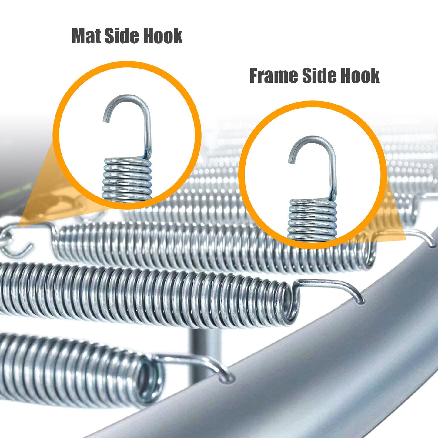 7 Inch Rustproof Galvanized Steel Replacement Trampoline Elasticity Springs-7 Inch Kids Crystal
