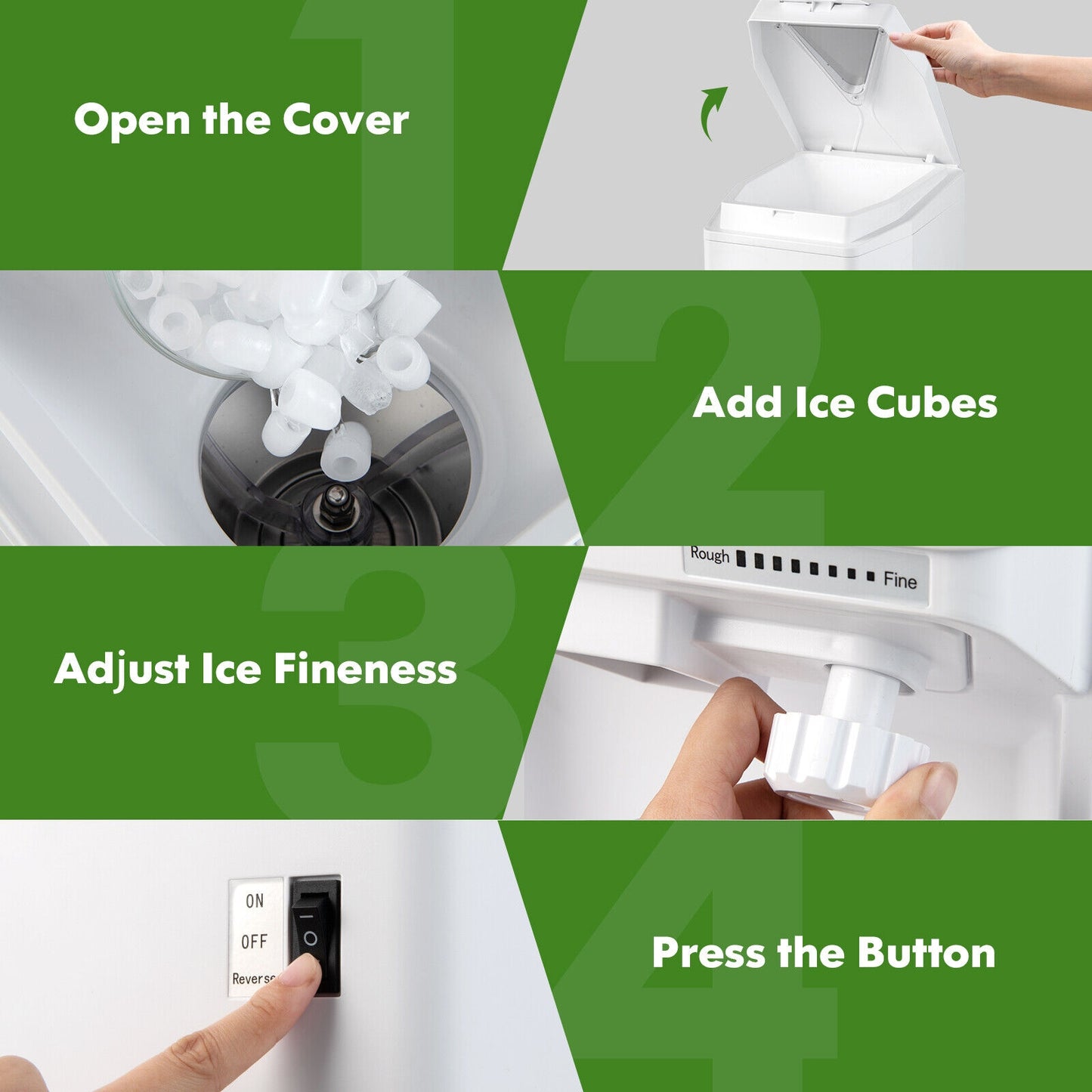 460W Snow Cone Maker Machine Shaver Adjustable-White Kids Crystal