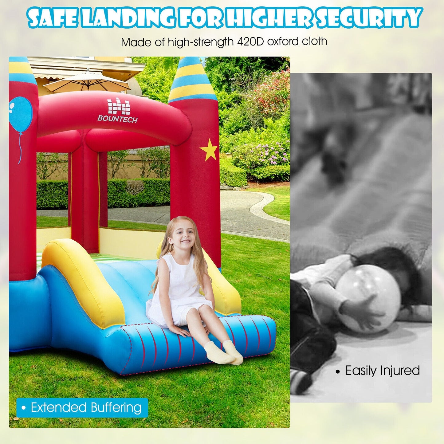 Kids Inflatable Bounce Castle Excluded Blower Kids Crystal