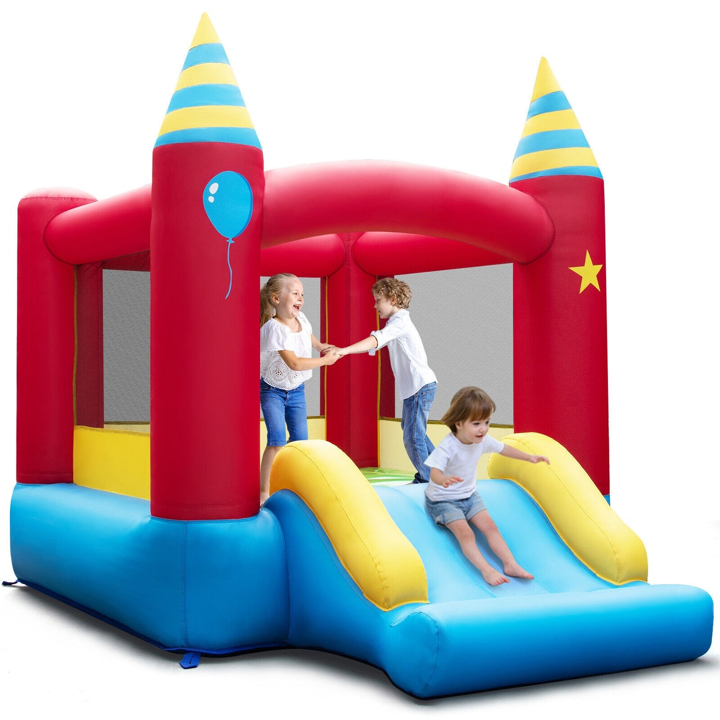 Kids Inflatable Bounce Castle Excluded Blower Kids Crystal