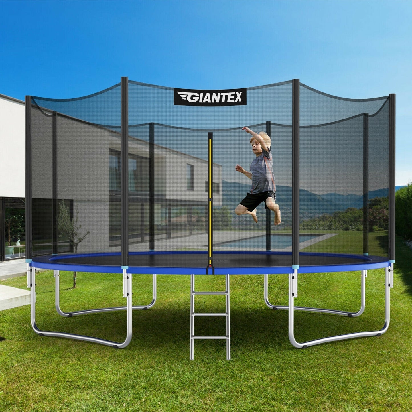 12/14 Feet Trampoline Bounce Jump Combo with Spring Pad-14' Kids Crystal