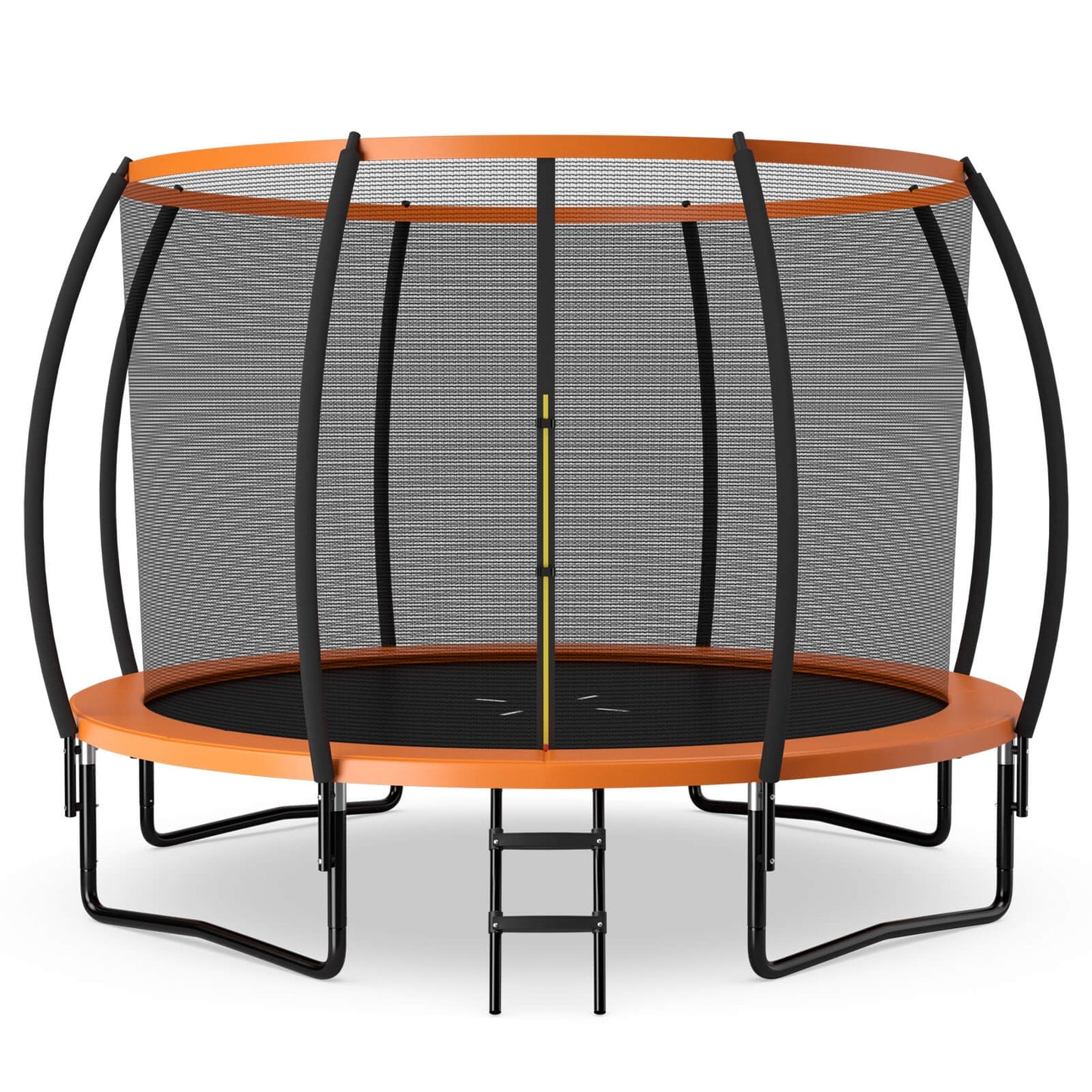 12FT ASTM Approved Recreational Trampoline with Ladder-Orange Kids Crystal