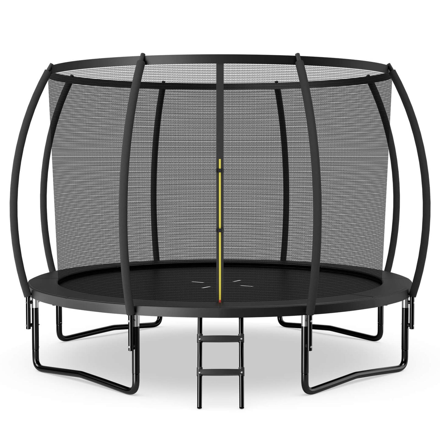 12FT ASTM Approved Recreational Trampoline with Ladder-Black Kids Crystal