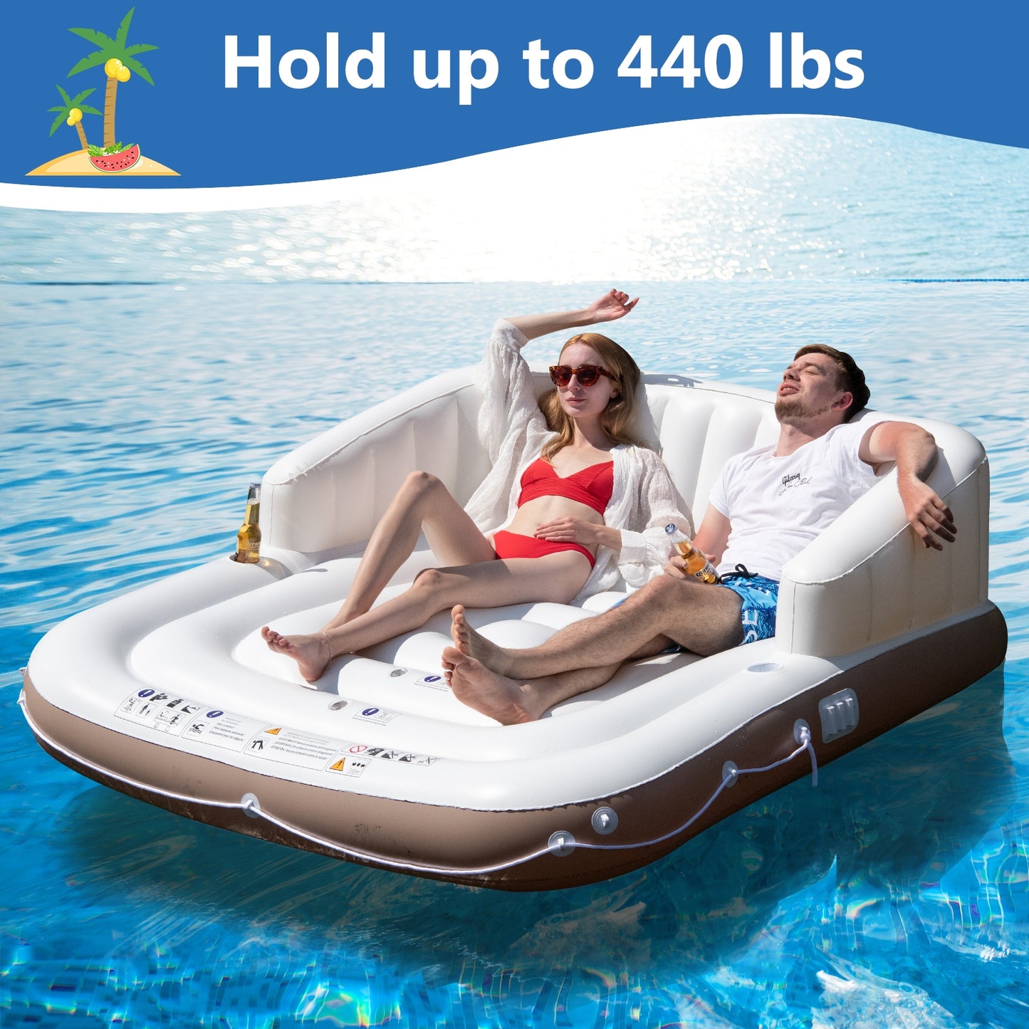 Inflatable Pool Float Lounge Swimming Raft Kids Crystal