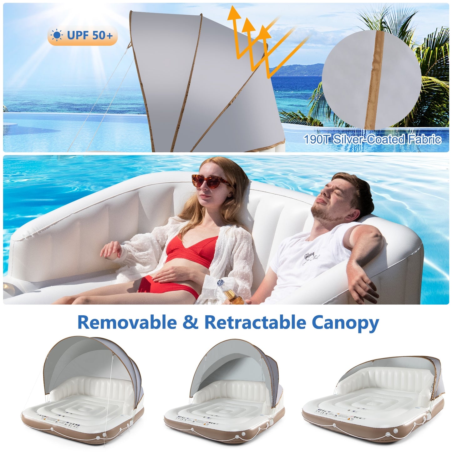 Inflatable Pool Float Lounge Swimming Raft Kids Crystal