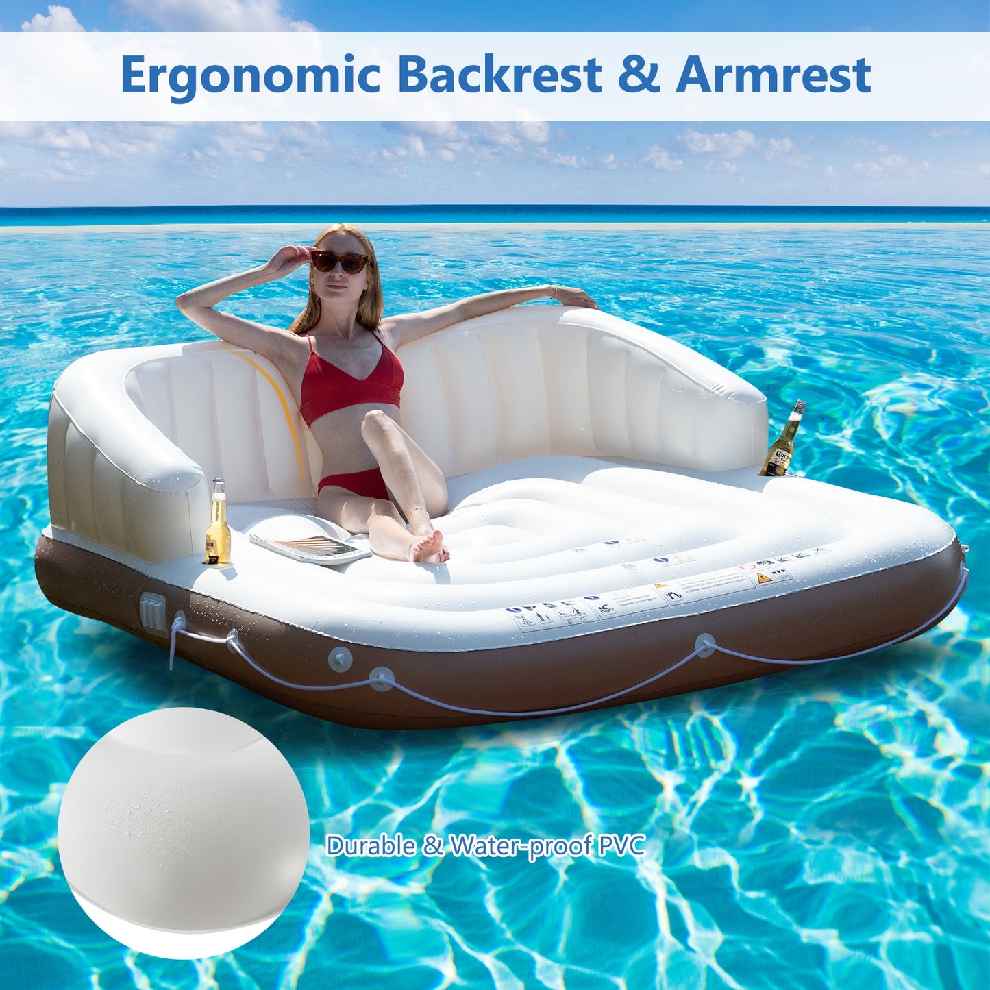 Inflatable Pool Float Lounge Swimming Raft Kids Crystal