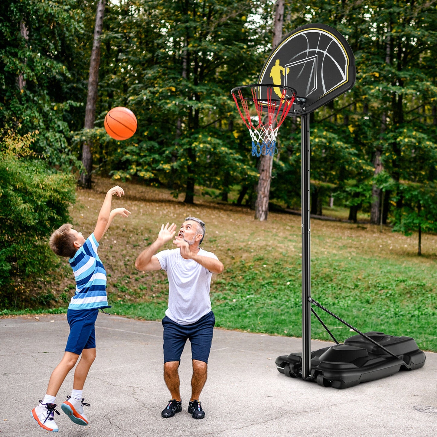 4.25-10 Feet Portable Adjustable Basketball Goal Hoop System Kids Crystal