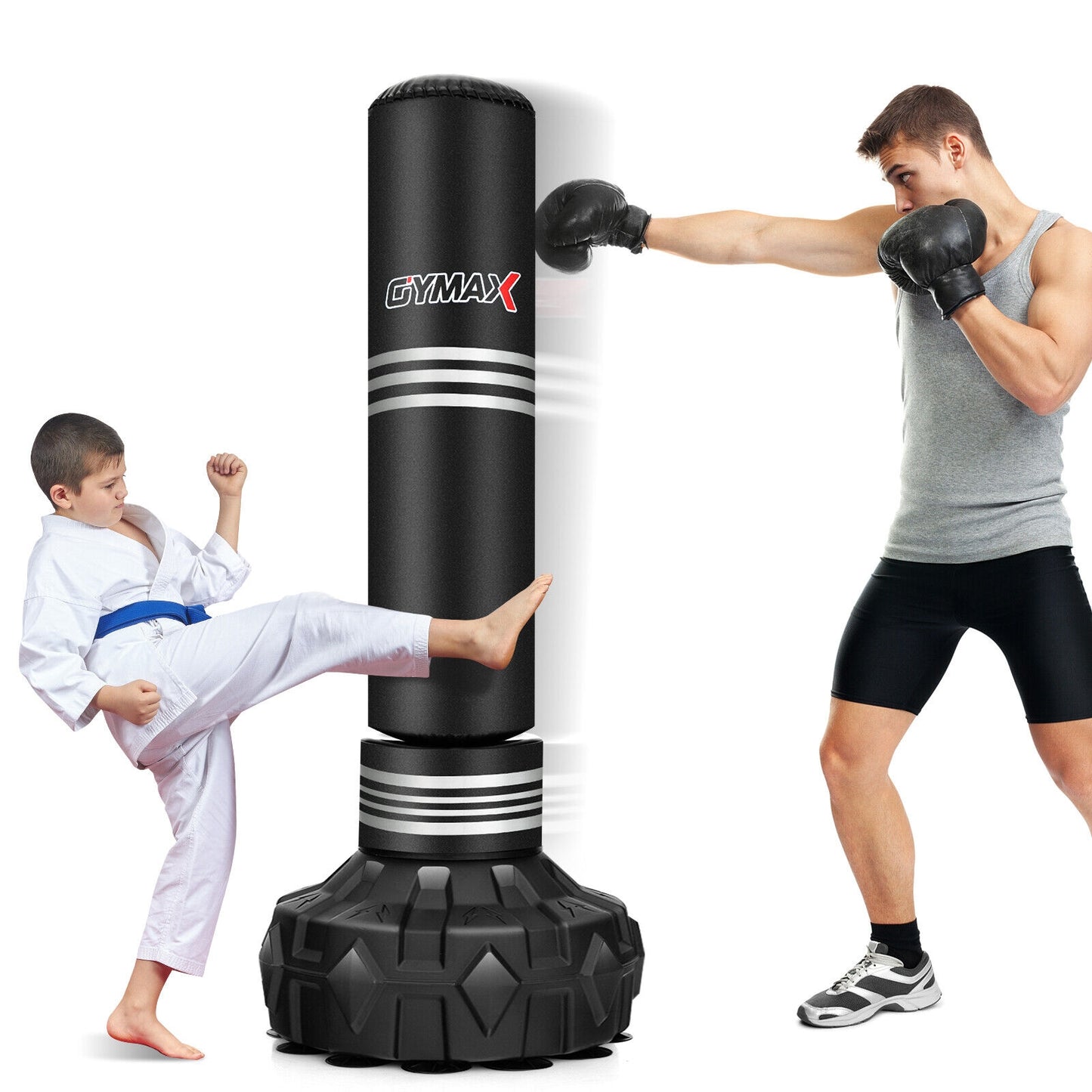 67 Inch Punching Bag with Fillable Suction Cup Base Kids Crystal