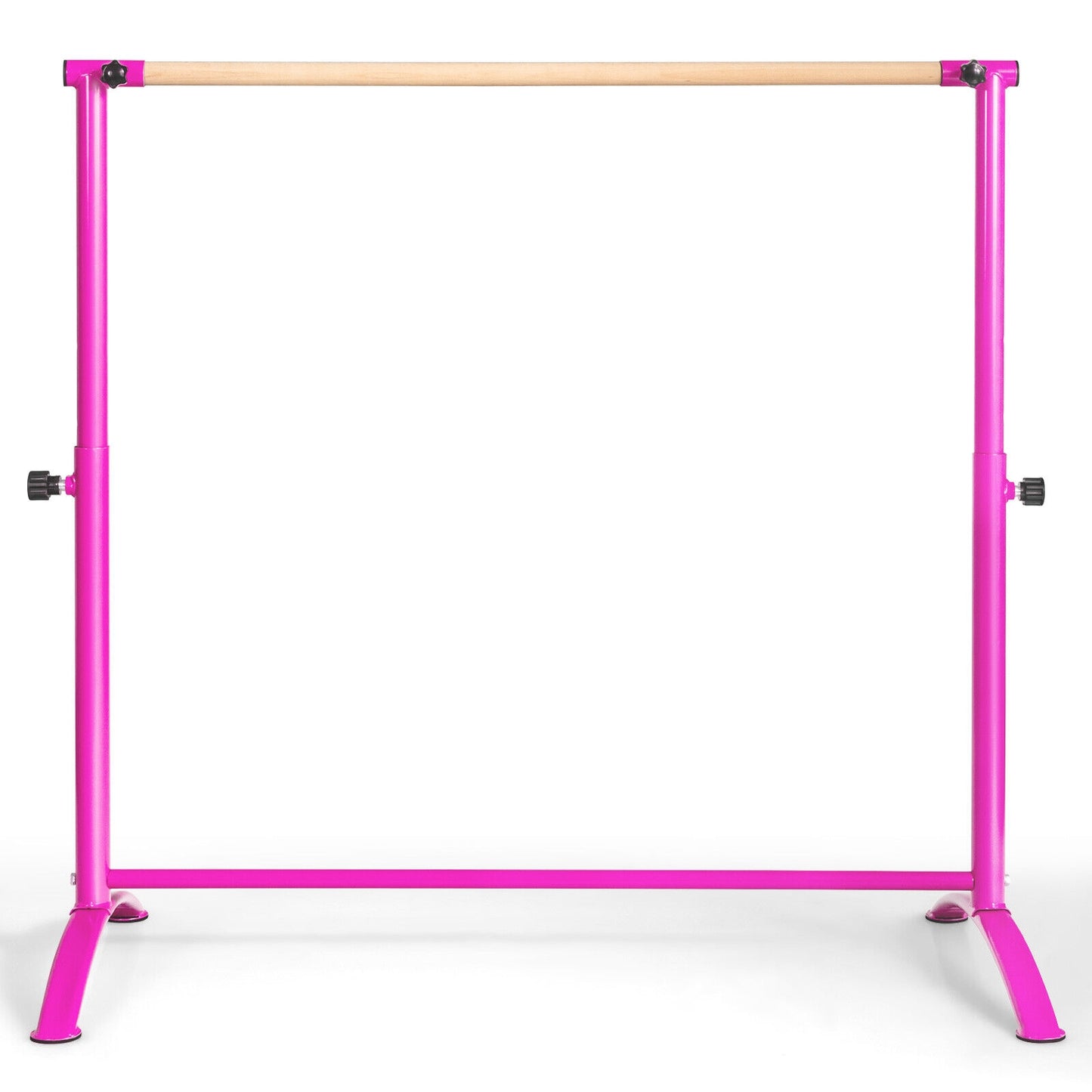 51 Inch Ballet Barre Bar with 4-Position Adjustable Height-Pink Kids Crystal