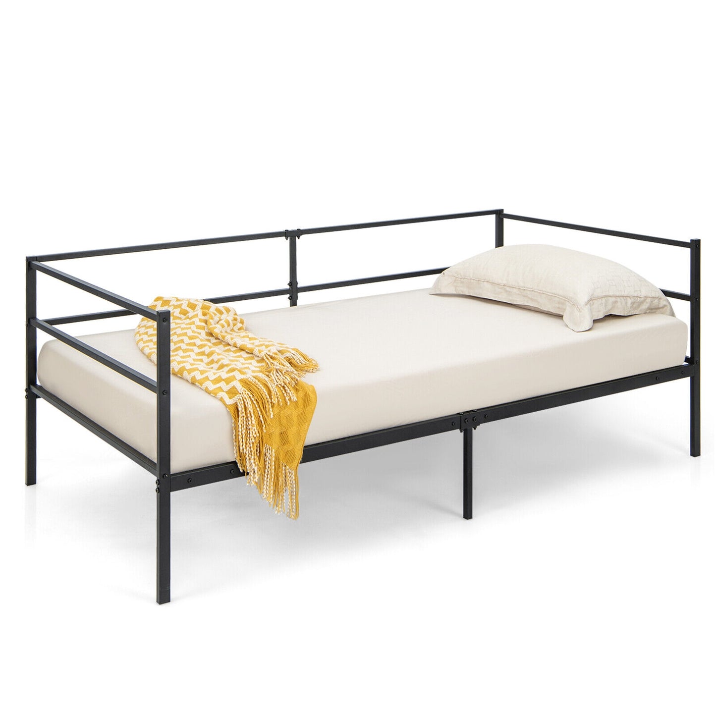 Twin Size Metal Daybed Frame for Living Room Bedroom Kids Crystal