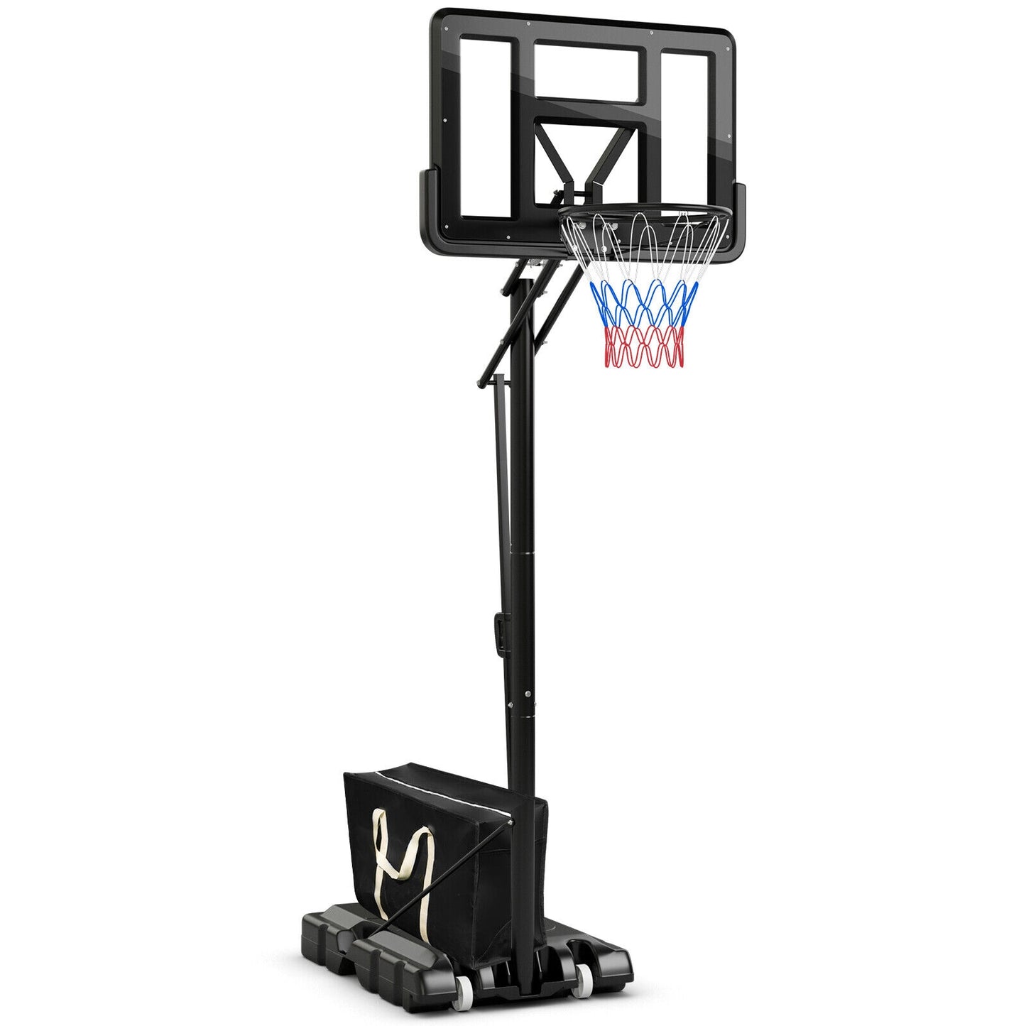 Portable Basketball Hoop with 4.6 to 10 Feet 10-Level Height Adjustable Kids Crystal