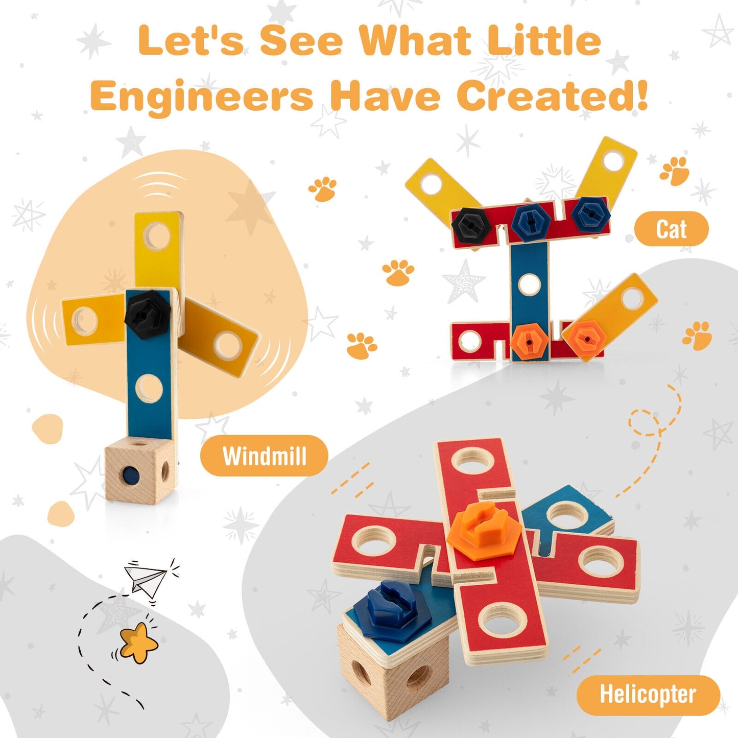 Wooden Pretend Play Workbench Set with Blackboard for Toddlers Ages 3+ Kids Crystal