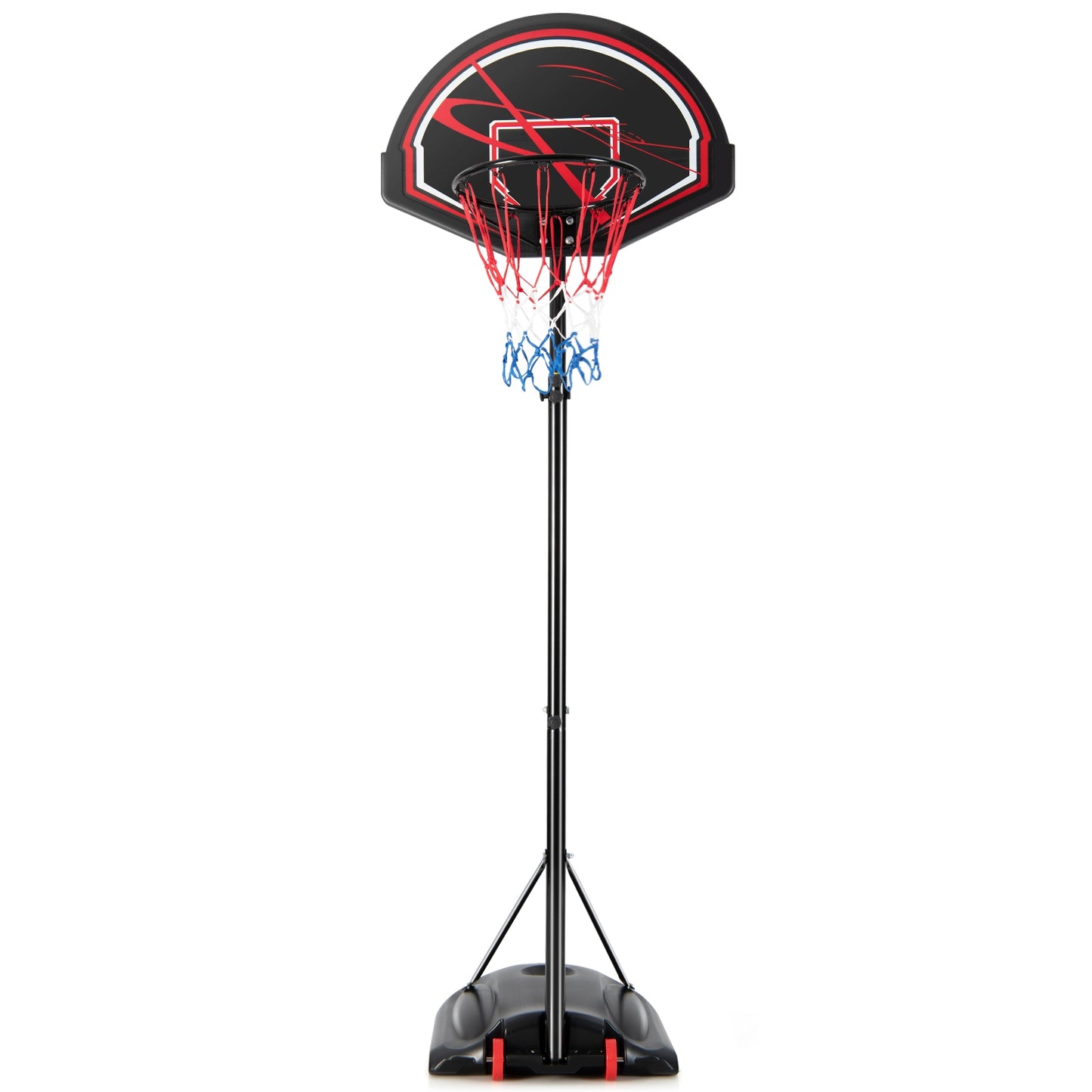 Portable Basketball Hoop Stand with Wheels and 2 Nets Kids Crystal
