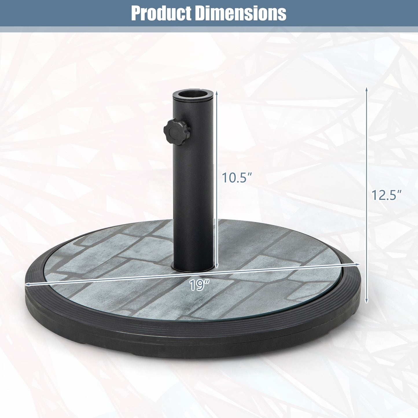 35lbs Umbrella Base with Built-in Cement Kids Crystal