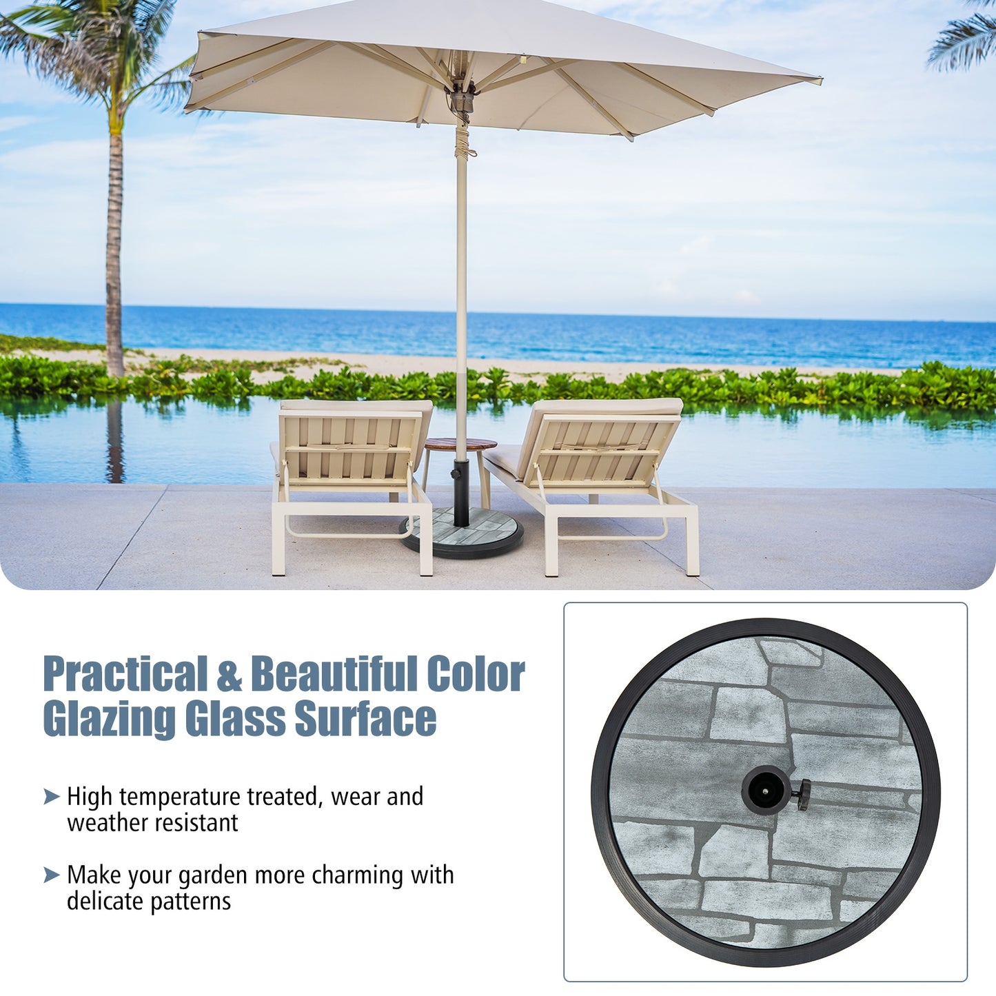 35lbs Umbrella Base with Built-in Cement Kids Crystal