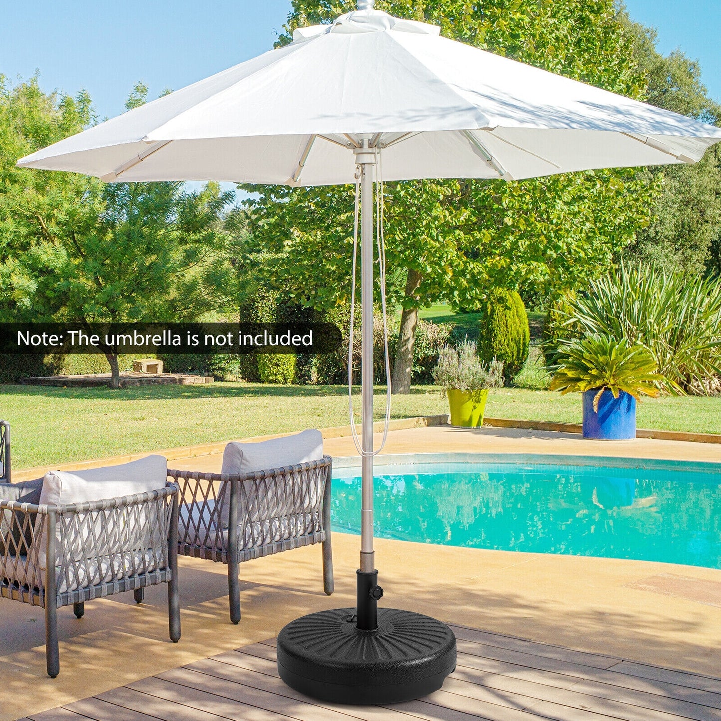 20 Inch Fillable Heavy-Duty Round Umbrella Base Stand Kids Crystal