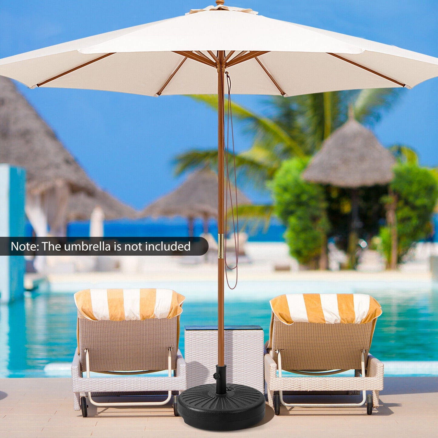 20 Inch Fillable Heavy-Duty Round Umbrella Base Stand Kids Crystal