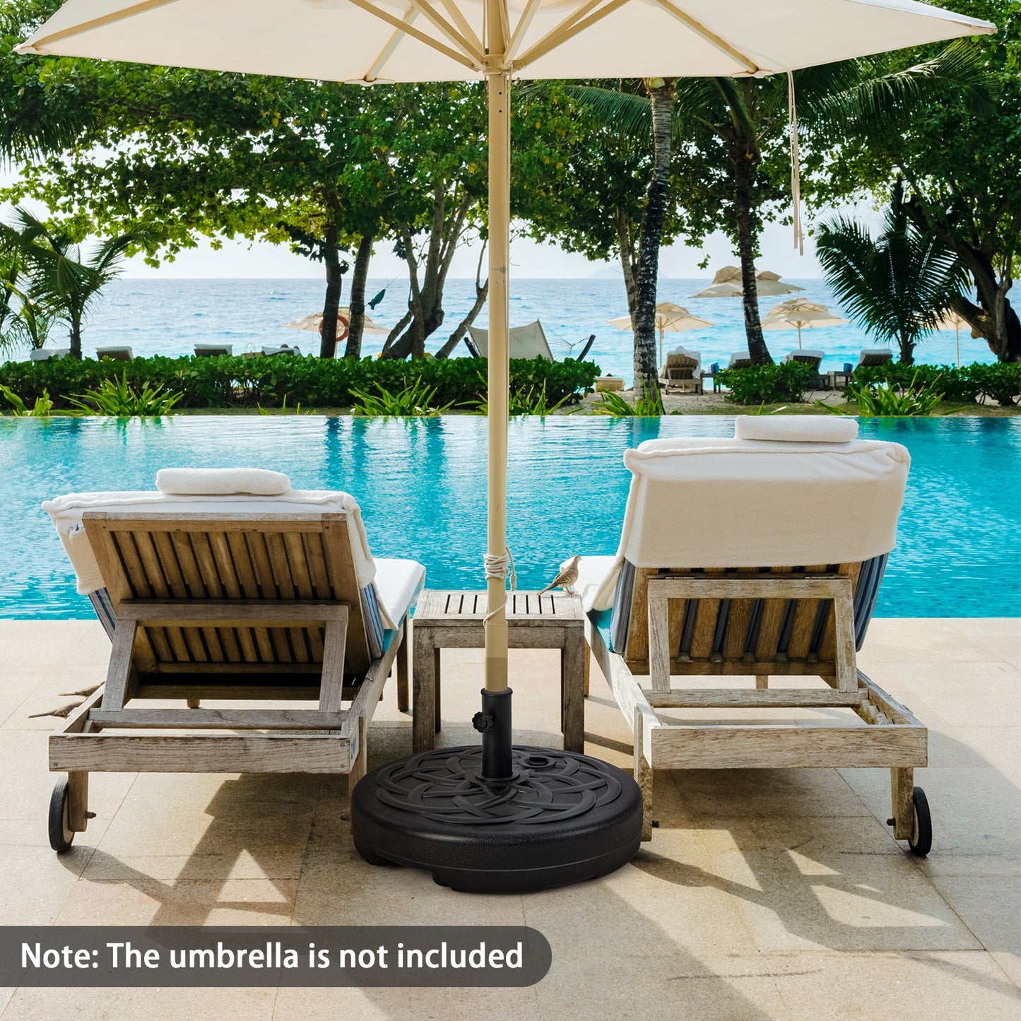 22 Inch Fillable Heavy-Duty Round Patio Umbrella Base Stand Kids Crystal