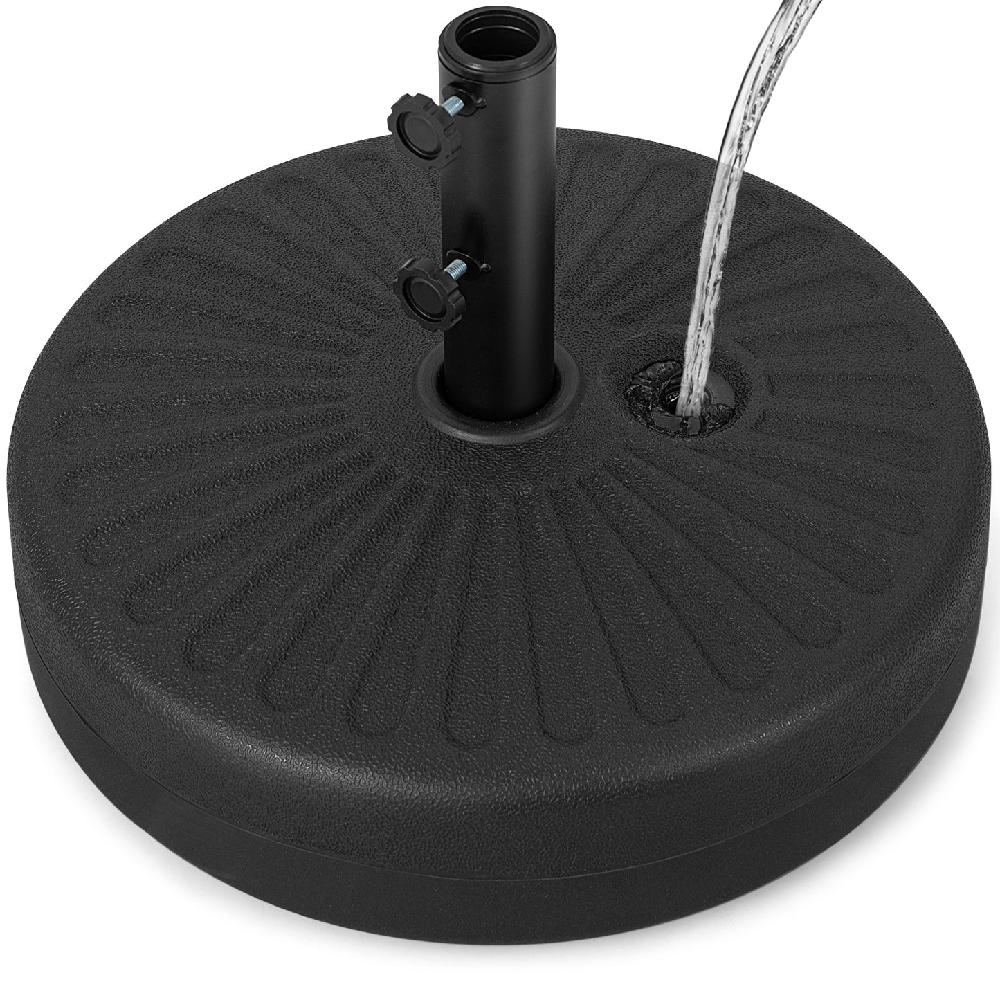 19.5 Inch Fillable Round Umbrella Base Stand for Yard Garden Poolside-Black Kids Crystal