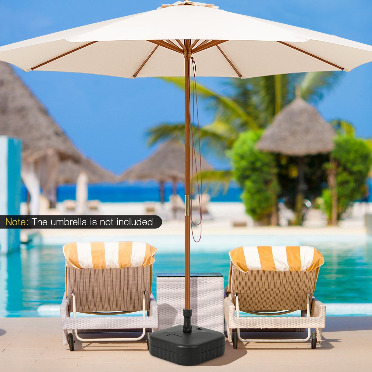 Patio Fillable Umbrella Base Fit 1.5 Inch Umbrella Poles for Yard Poolside-Black Kids Crystal