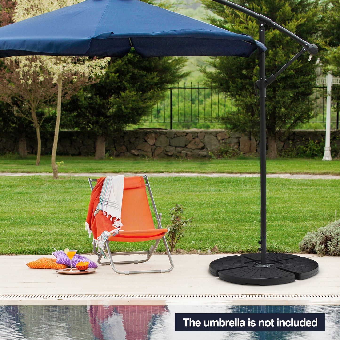 4 Pieces Outdoor Cantilever Offset Patio Umbrella Base Kids Crystal