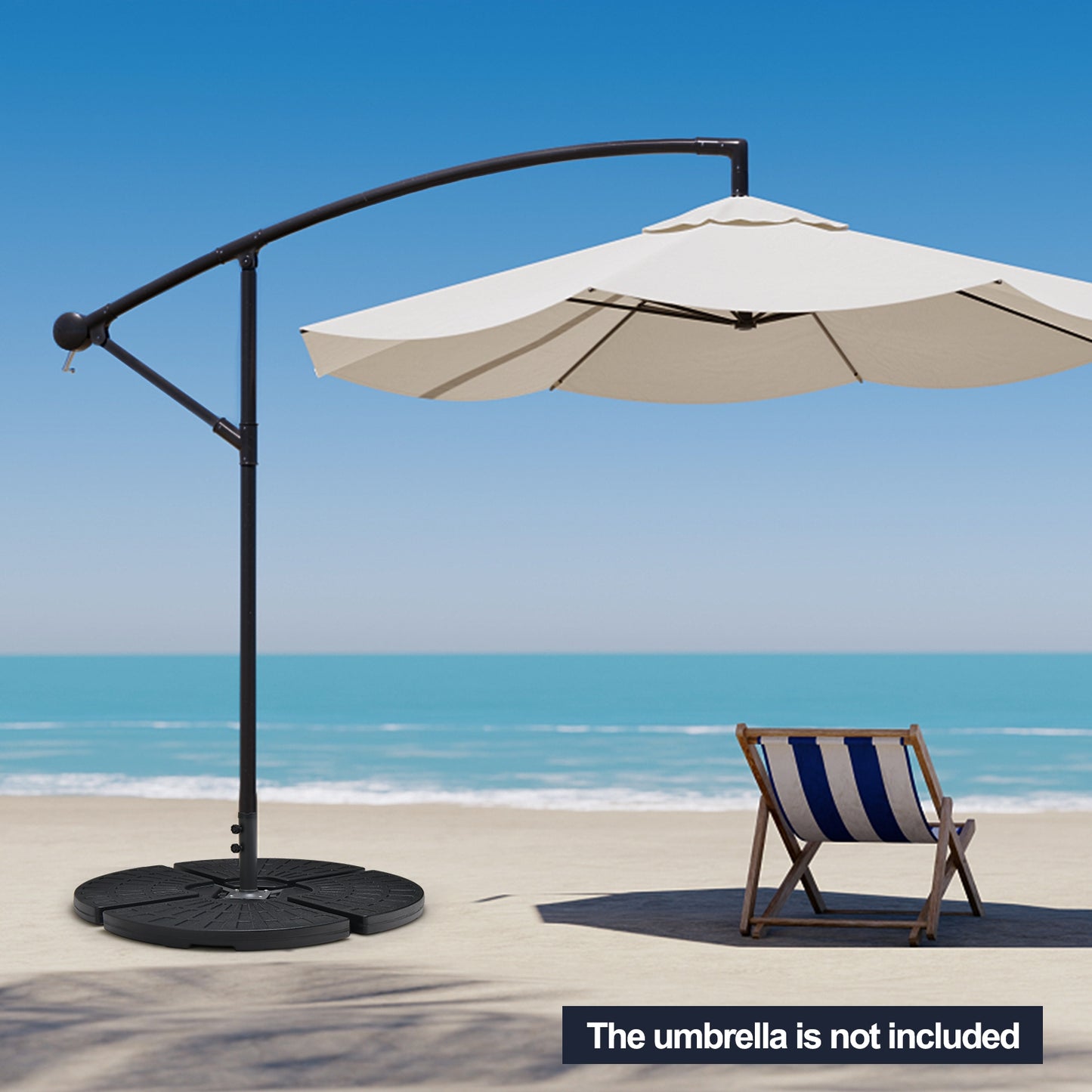 4 Pieces Outdoor Cantilever Offset Patio Umbrella Base Kids Crystal