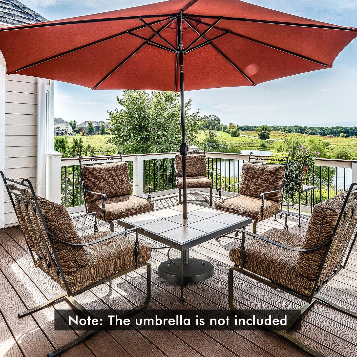 51LBS 20.5Inch Outdoor Umbrella Base with Wheels and Handles Kids Crystal