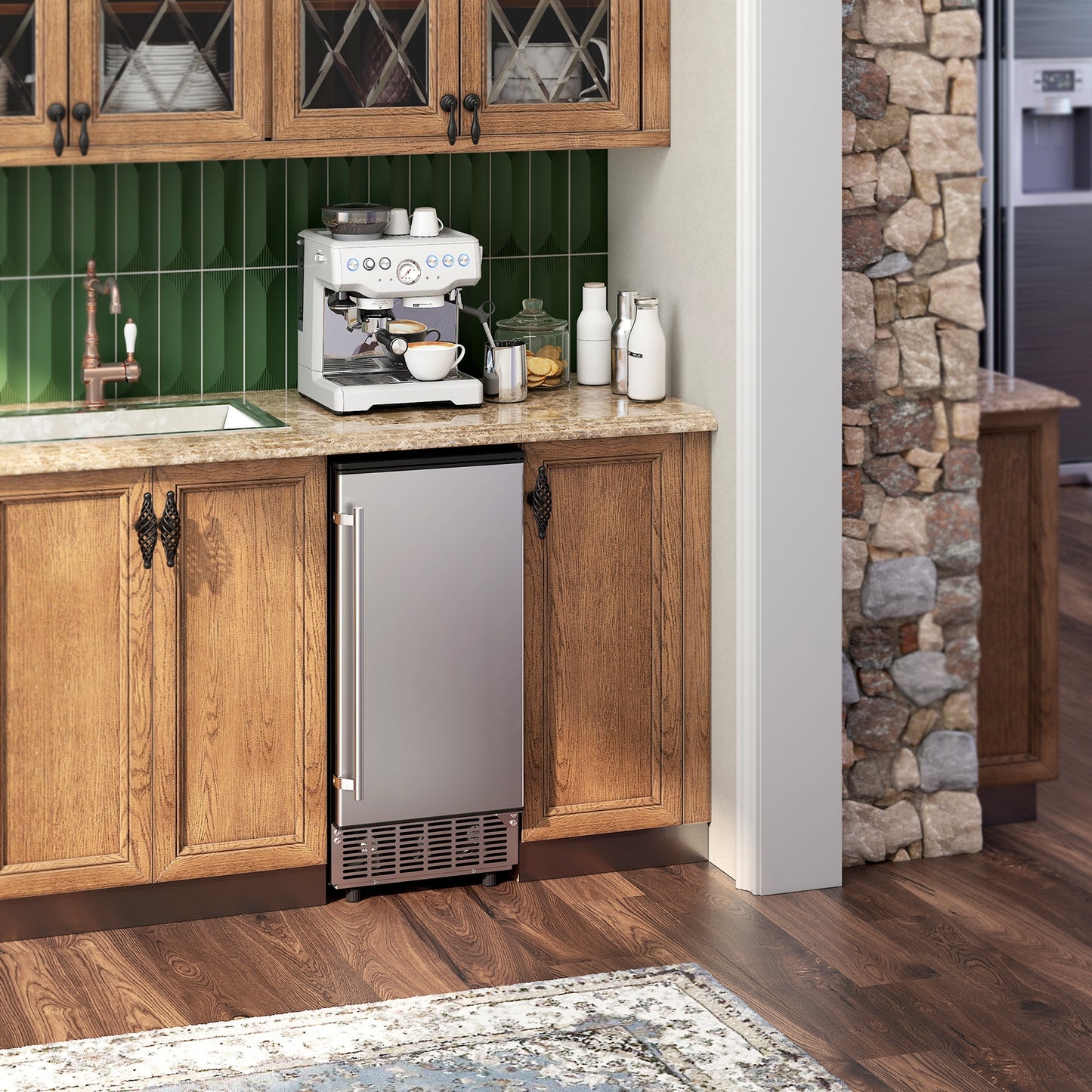 Free-Standing Built-In Undercounter Ice Maker-Silver Kids Crystal