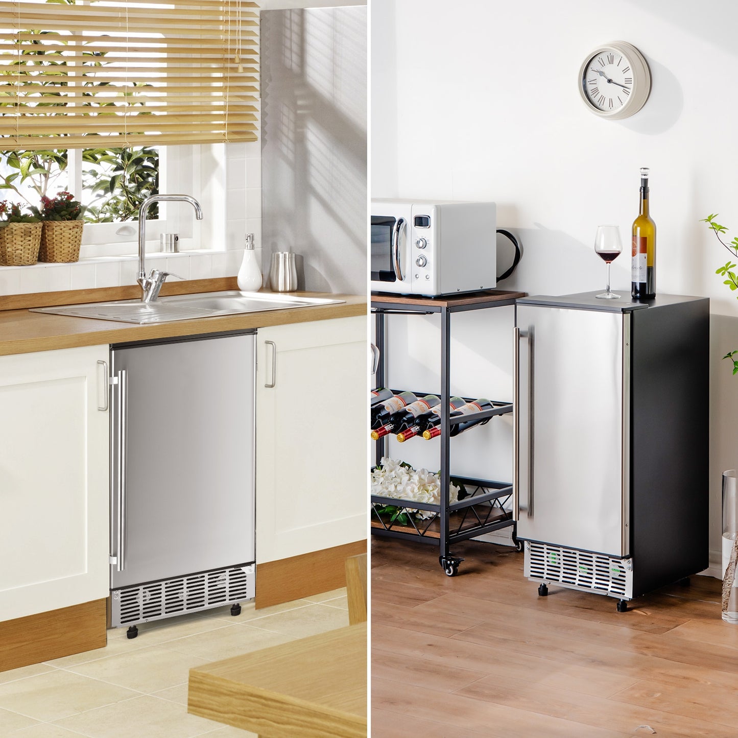Free-Standing Built-In Undercounter Ice Maker-Silver Kids Crystal