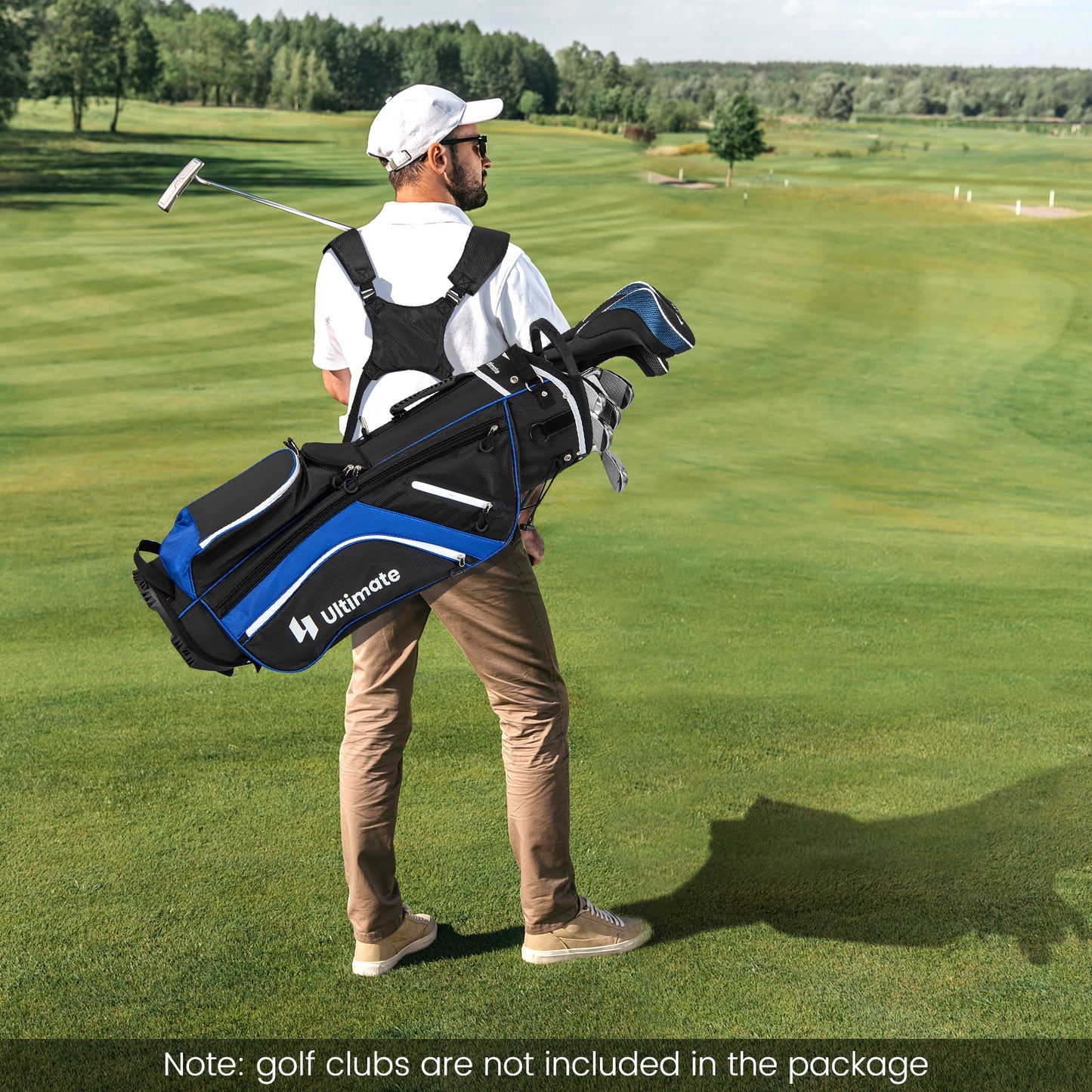 Lightweight Golf Stand Bag with 14 Way Top Dividers and 6 Pockets-Blue Kids Crystal