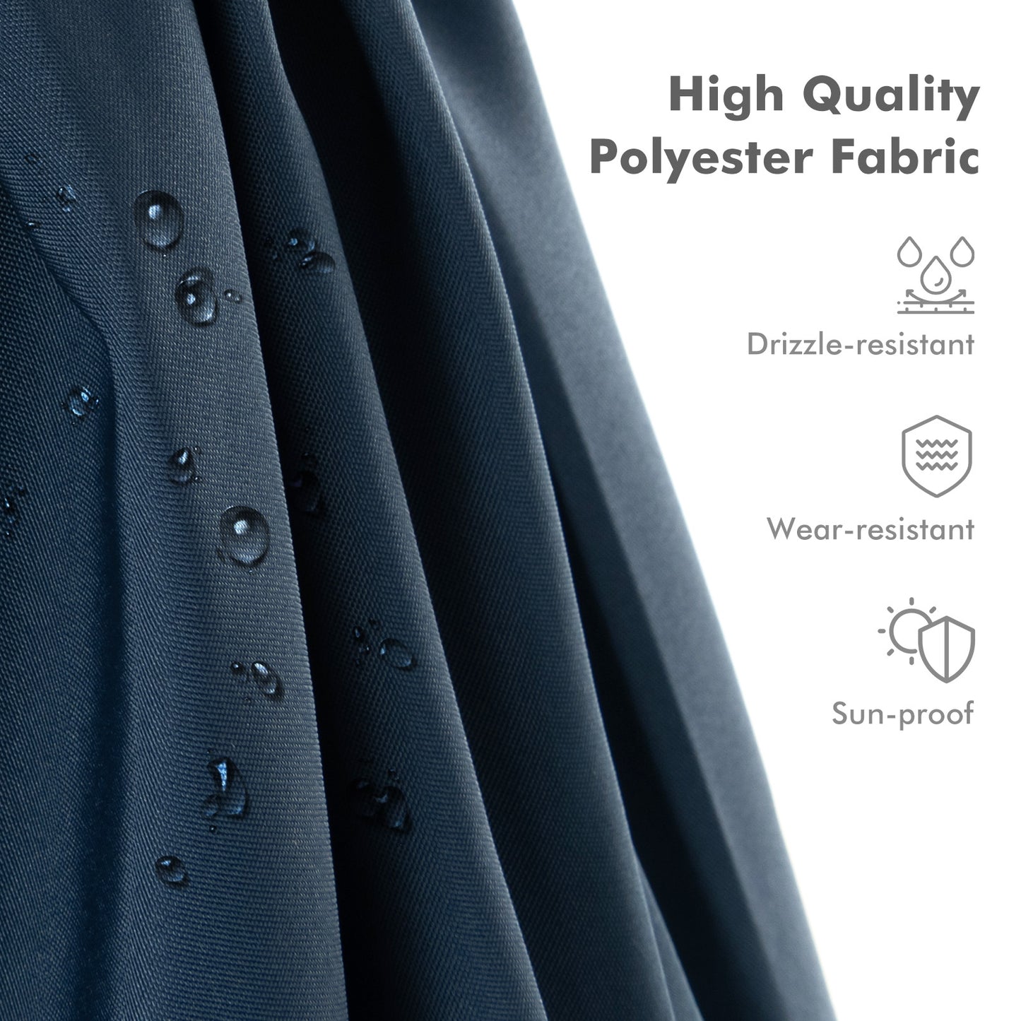 9.5 Feet Cantilever Patio Umbrella with 360° Rotation and Double Top-Navy Kids Crystal