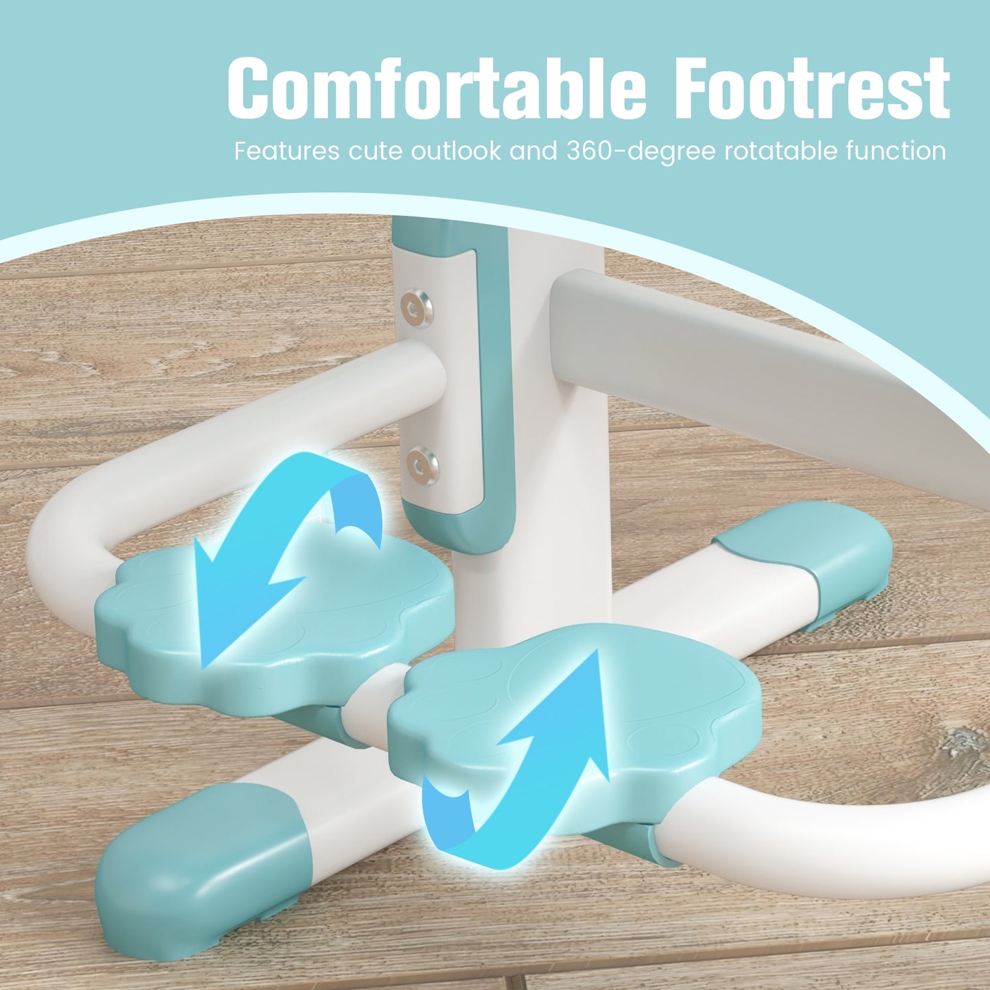 Ergonomic Height-adjustable Kids Study Chair with Double Back Support-Blue Kids Crystal