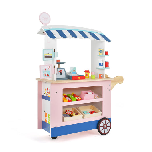 Toy Cart Play Set with POS Machine and Lovely Scale Kids Crystal