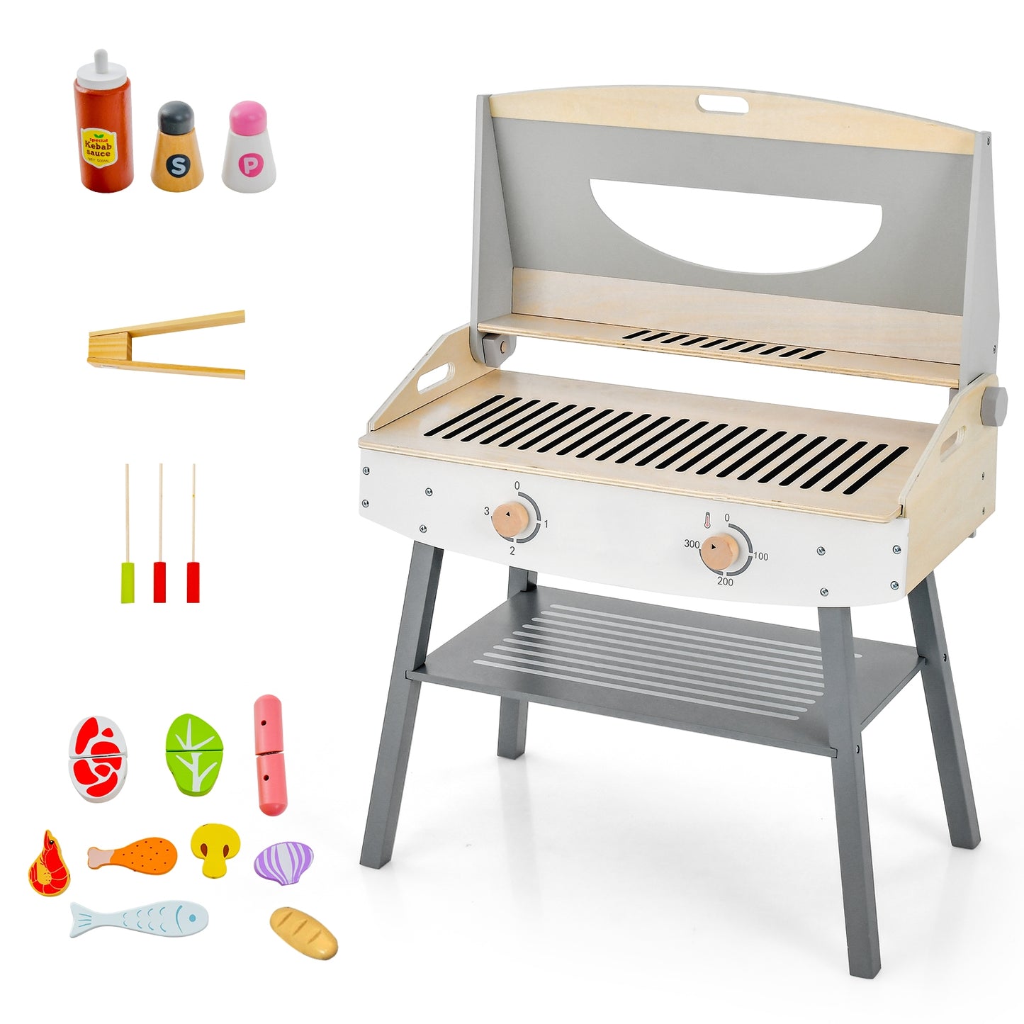 Kids Barbecue Grill Playset for Girls and Boys Aged 3+ Kids Crystal