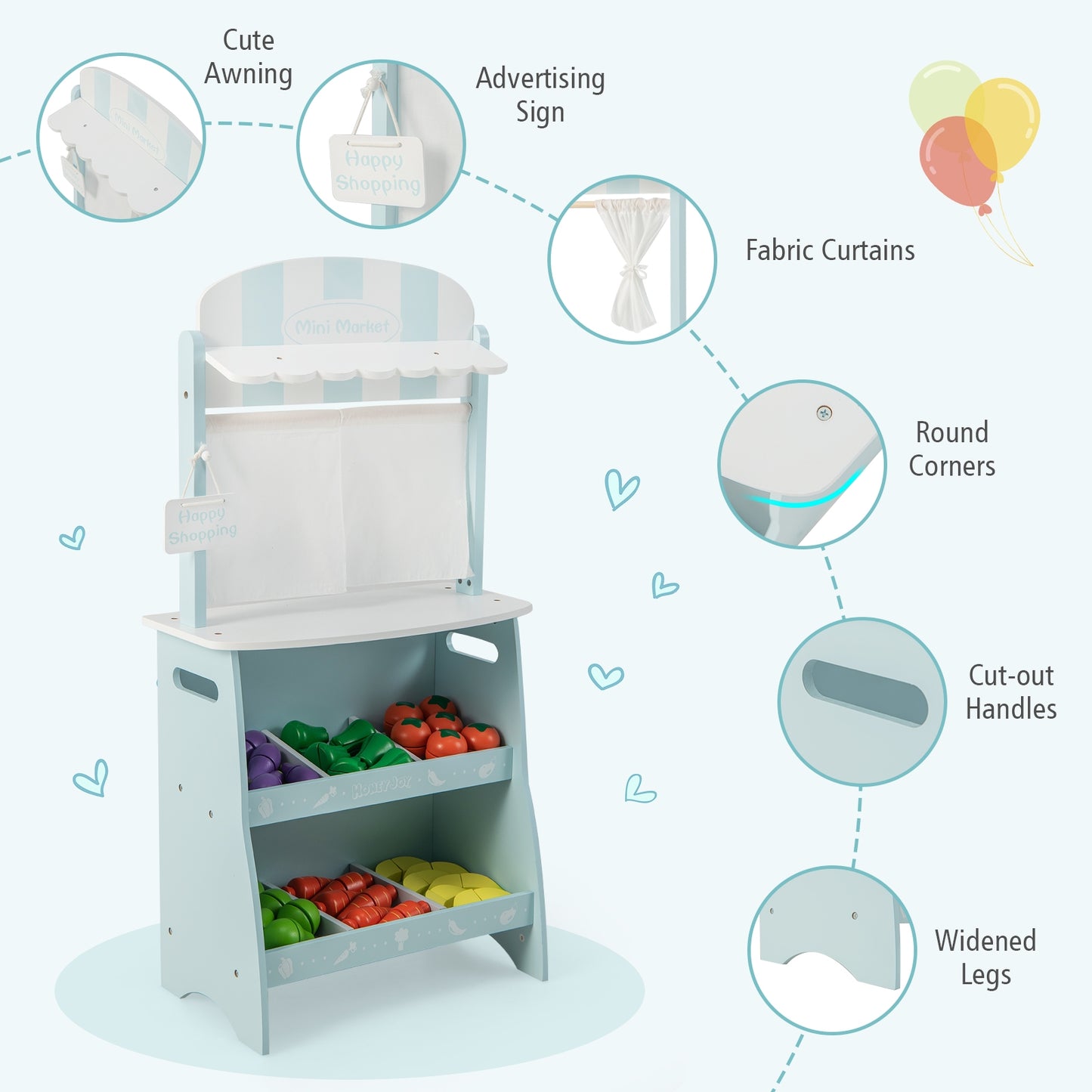 Kid's Farmers Market Stand-Blue Kids Crystal