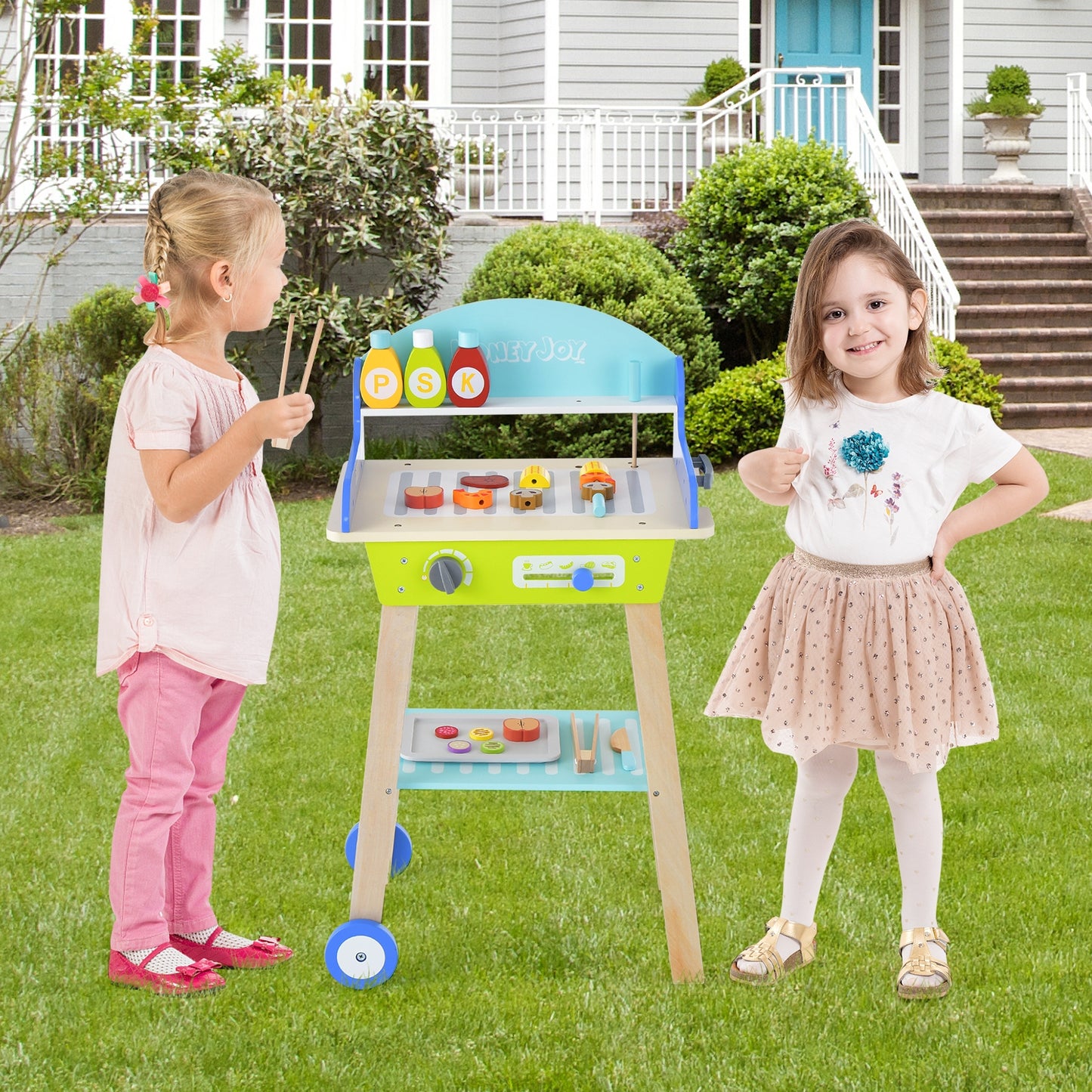 Kid's Pretend Barbecue Grill Play Set Kids Crystal
