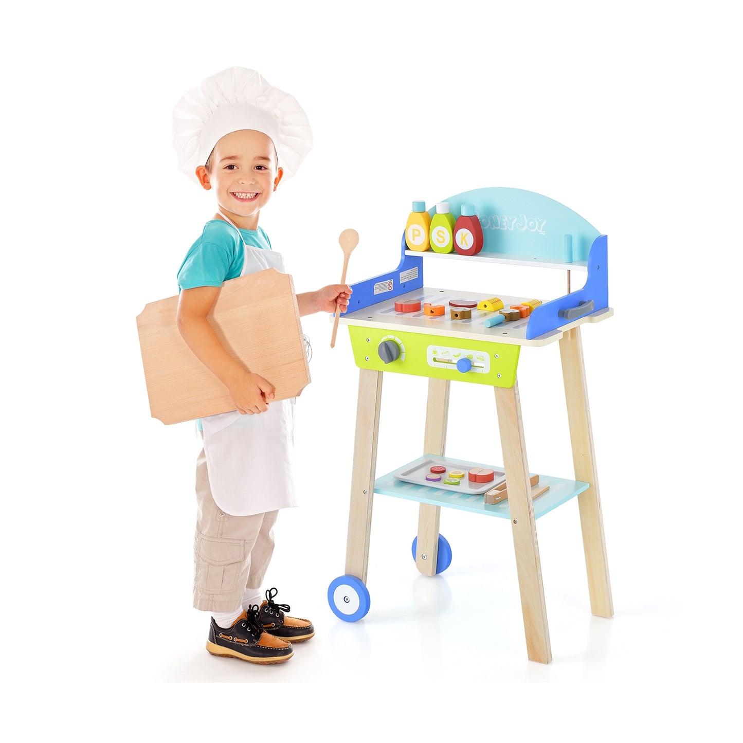 Kid's Pretend Barbecue Grill Play Set Kids Crystal
